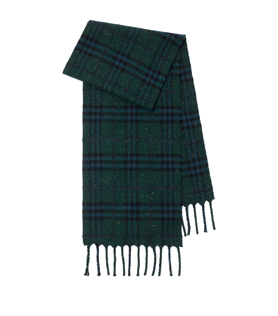 Cashmere-Blend Speckled Check Scarf