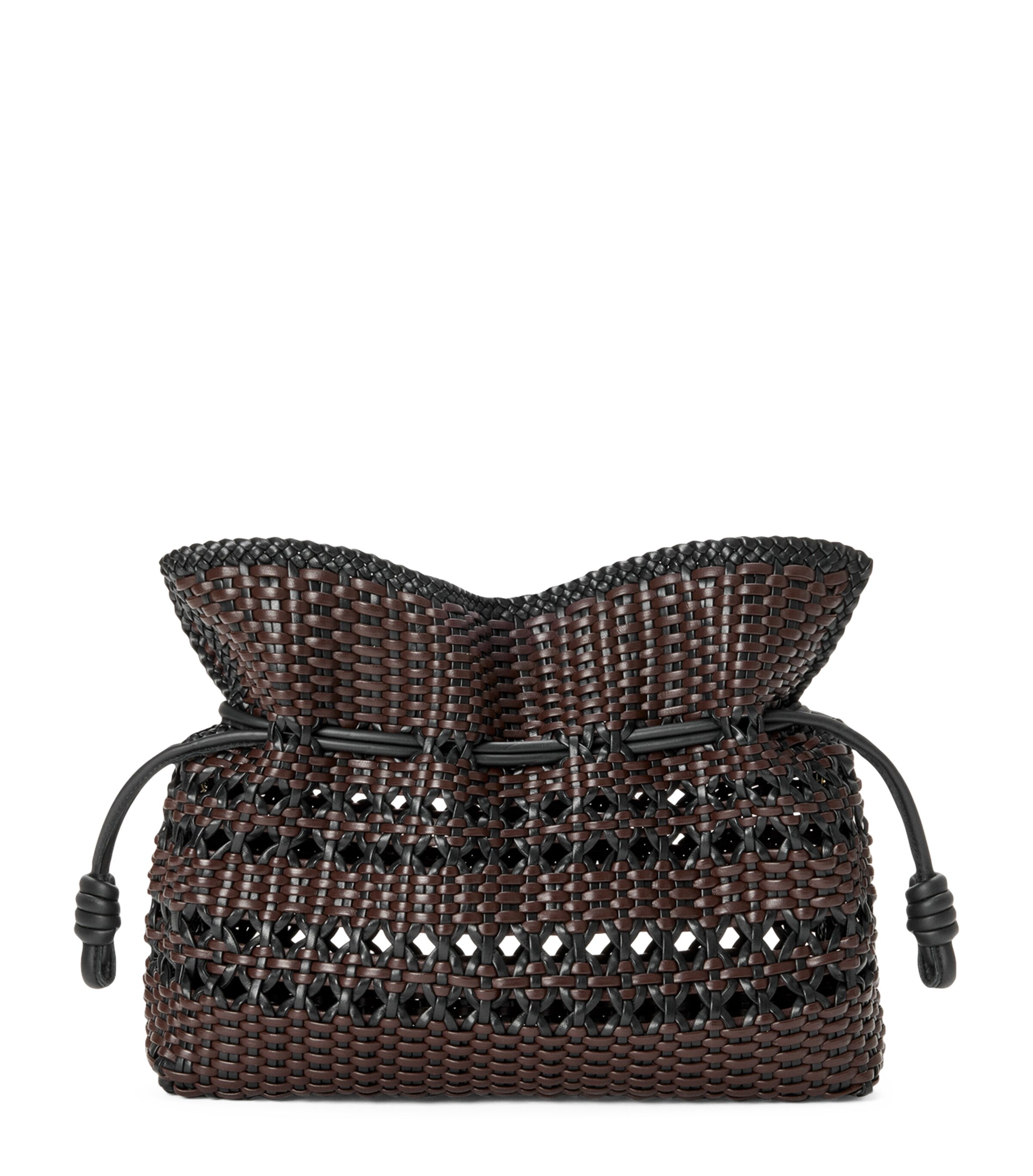 Leather Woven Flamenco Clutch Bag