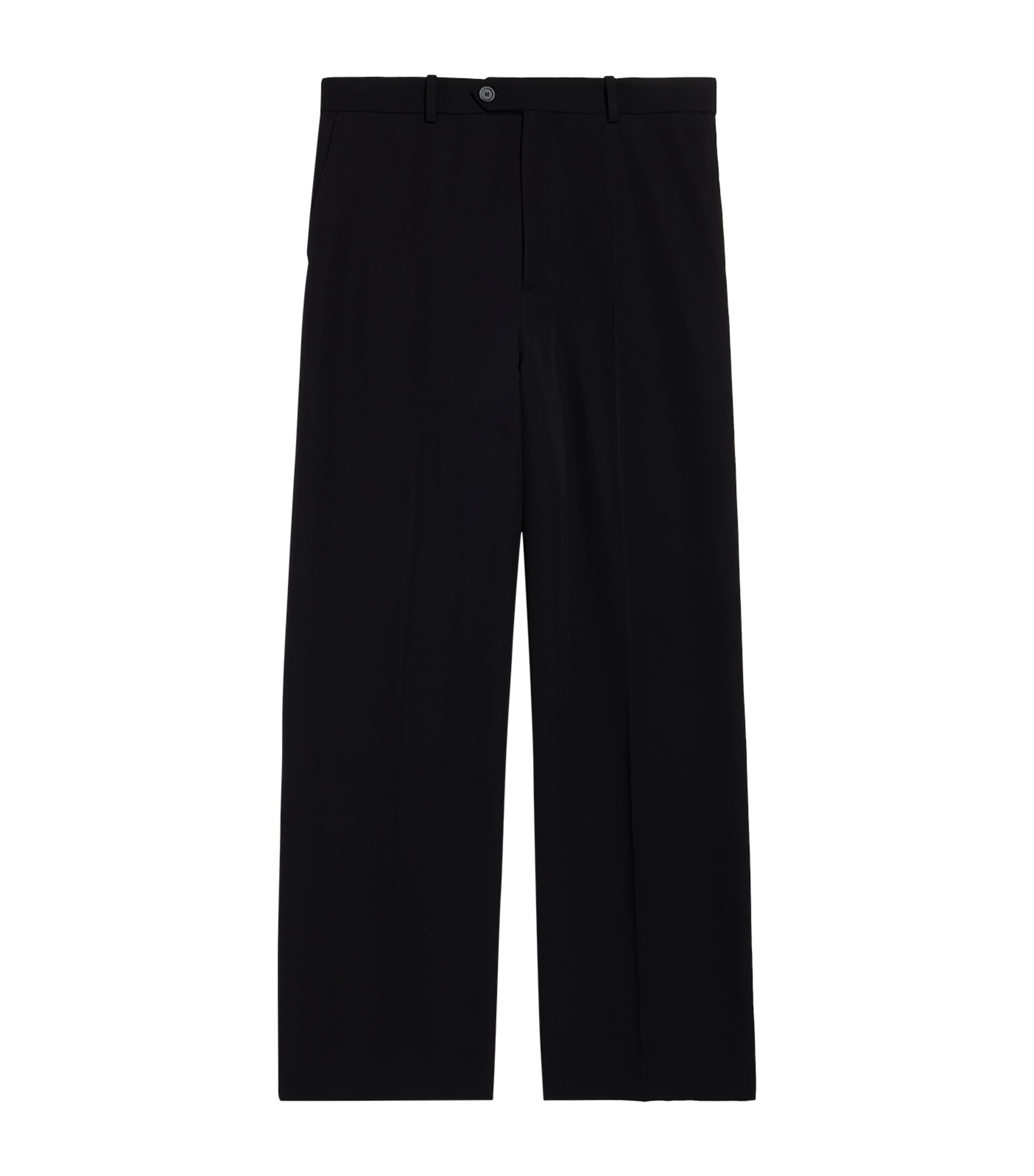 Balenciaga Mens Wool Large-Fit Trousers