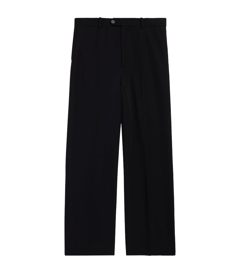 Balenciaga Mens Wool Large-Fit Trousers