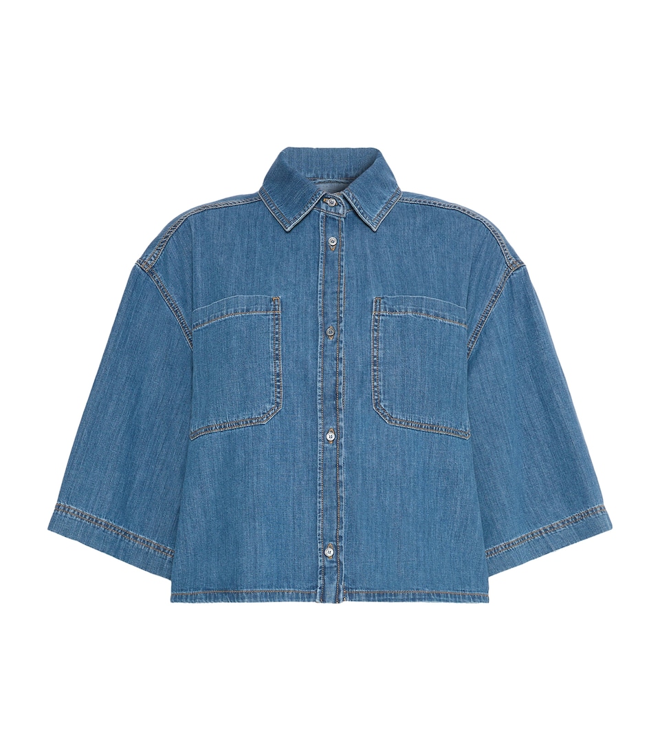 Weekend Max Mara Womens Cotton Denim Shirt Navy