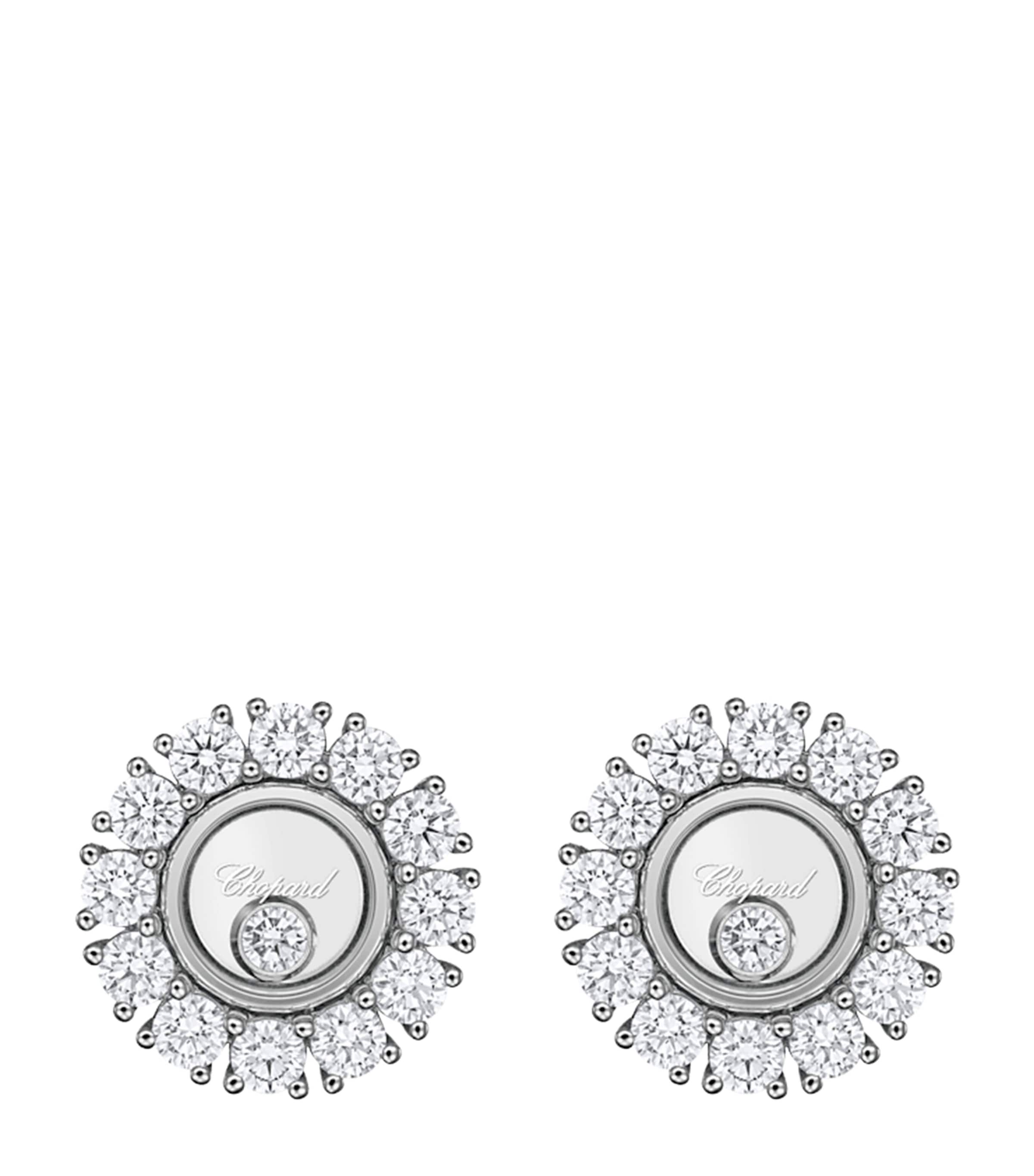 Chopard White Gold and Diamond Happy Diamonds Icons Joaillerie Stud Earrings White Gold