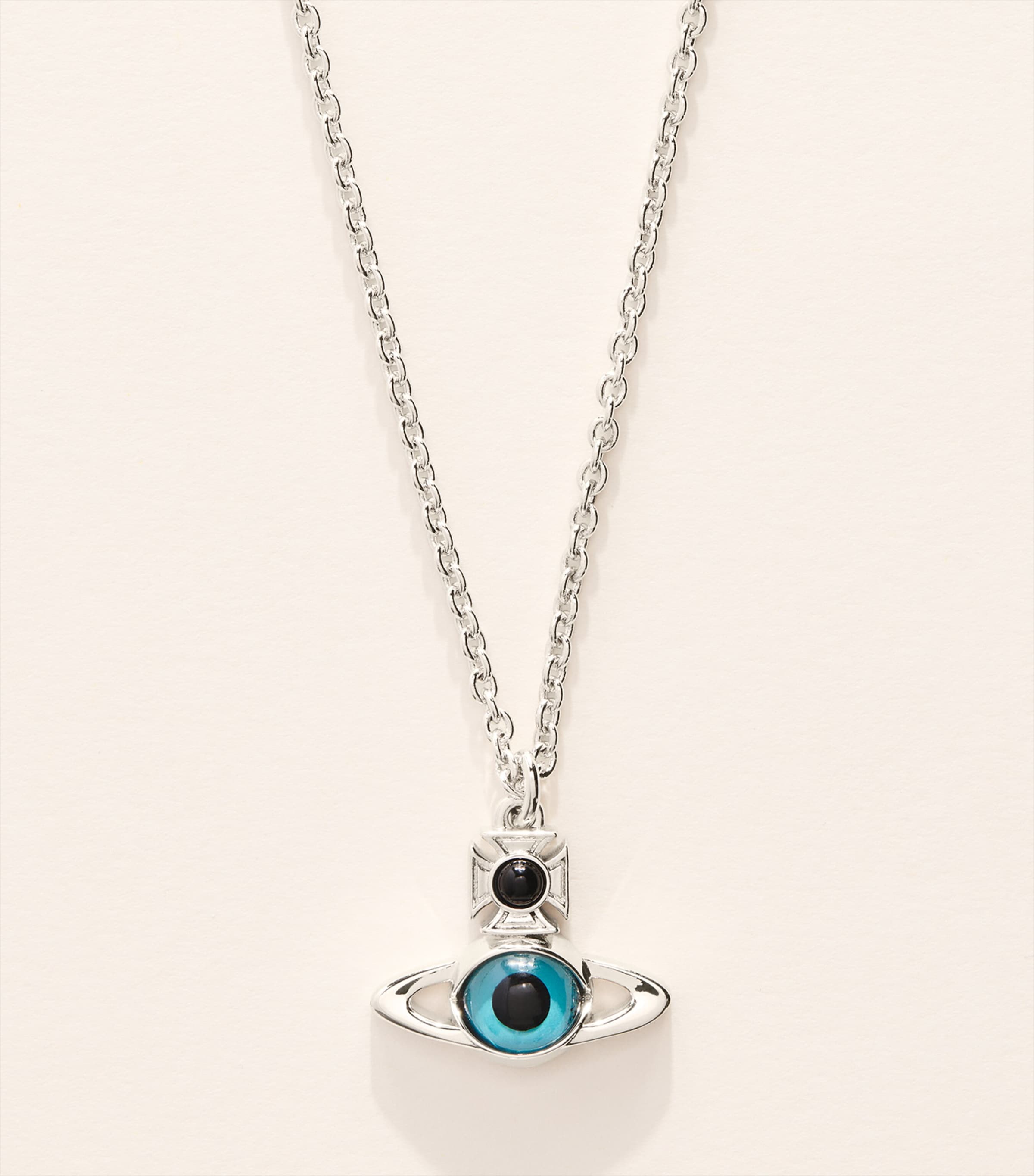 Vivienne Westwood Deanna Pendant Necklace Plt/blu Gls Eye