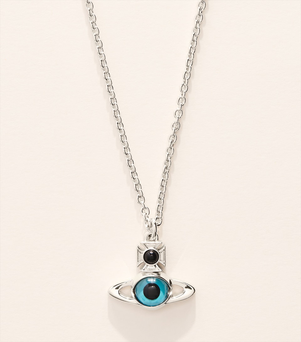 Vivienne Westwood Deanna Pendant Necklace Plt/blu Gls Eye