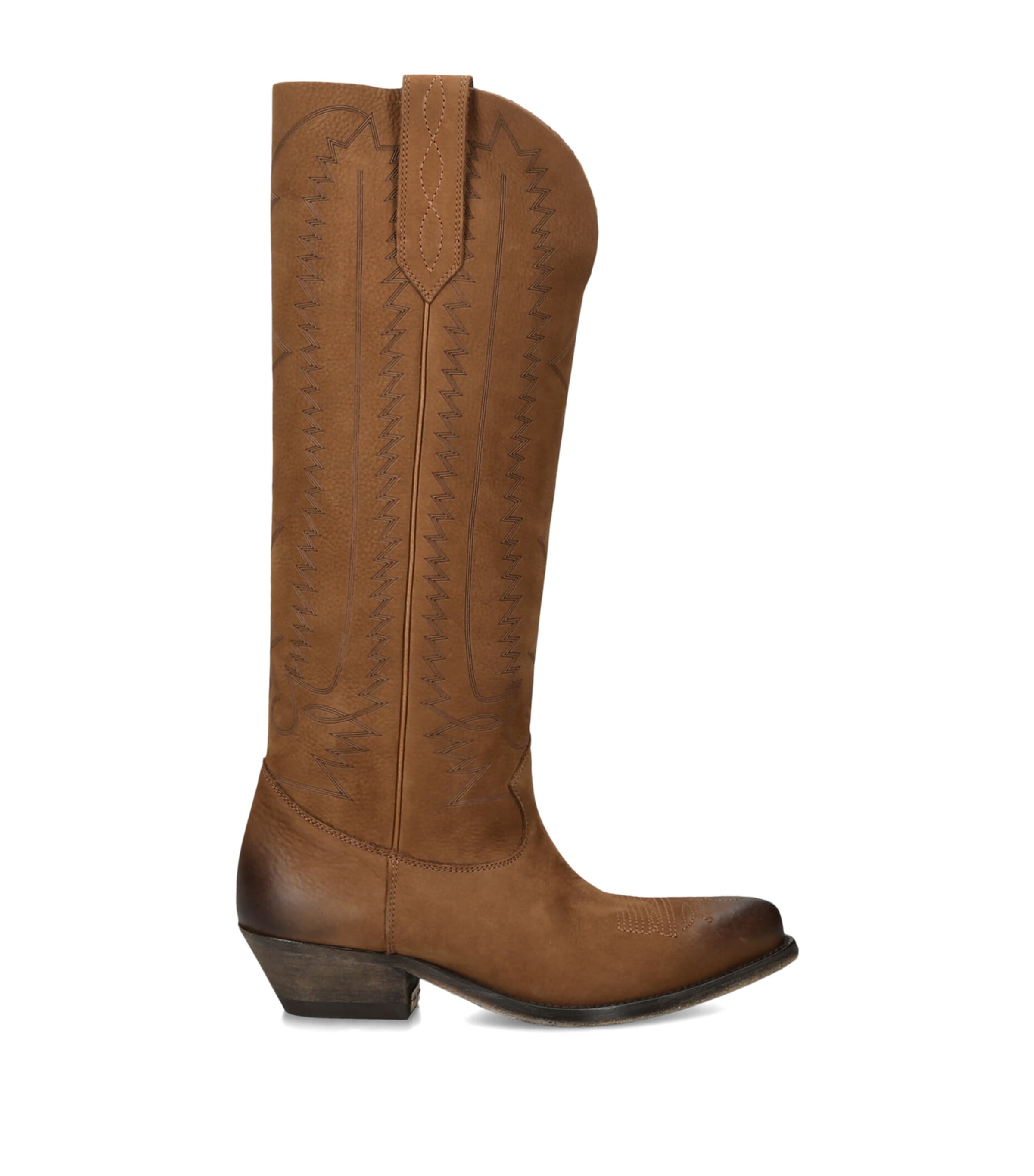 Golden Goose Leather Wish Star Knee-High Boots 40 Dark Brown