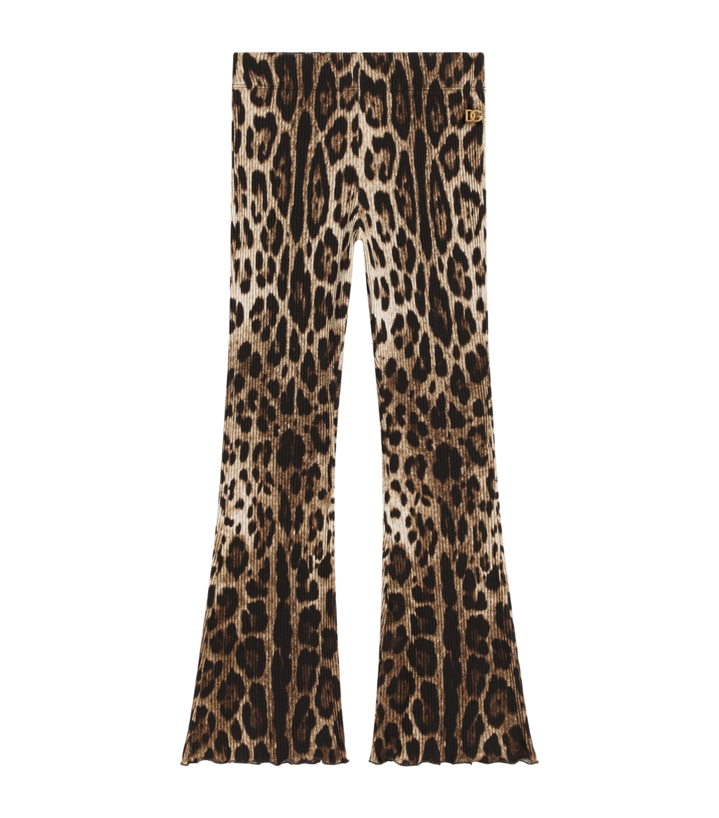 Dolce&Gabbana Kids Leopard Flared Leggings (8-12+ Years) Leo New