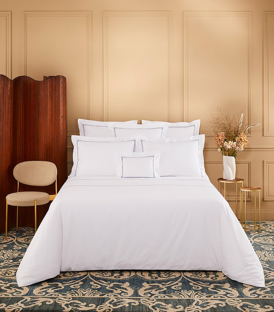 Yves Delorme Organic Cotton Duo Standard Oxford Pillowcase (50cm x 75cm) Marine
