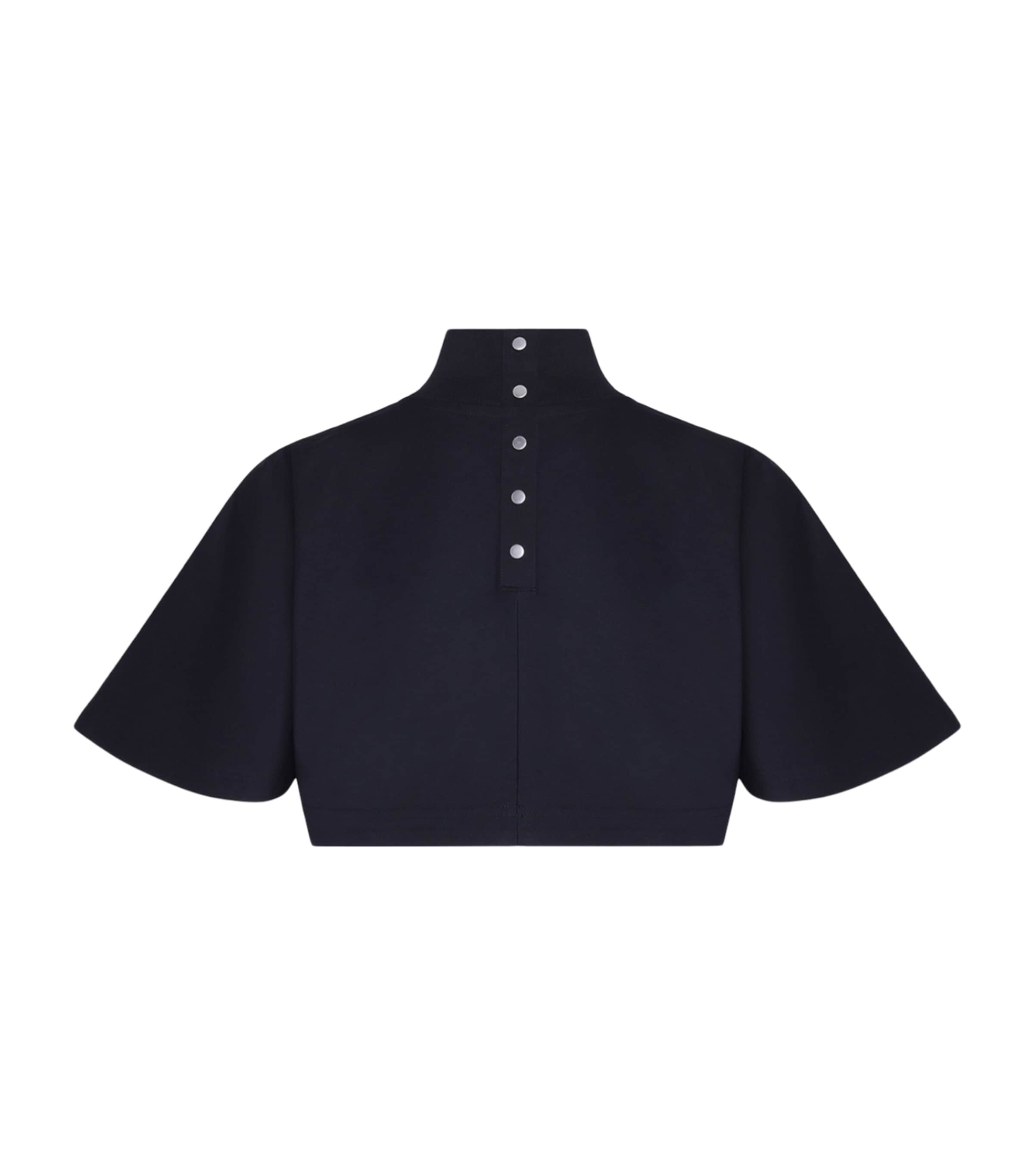 Alaïa Womens Cotton Jersey Crop Top Black