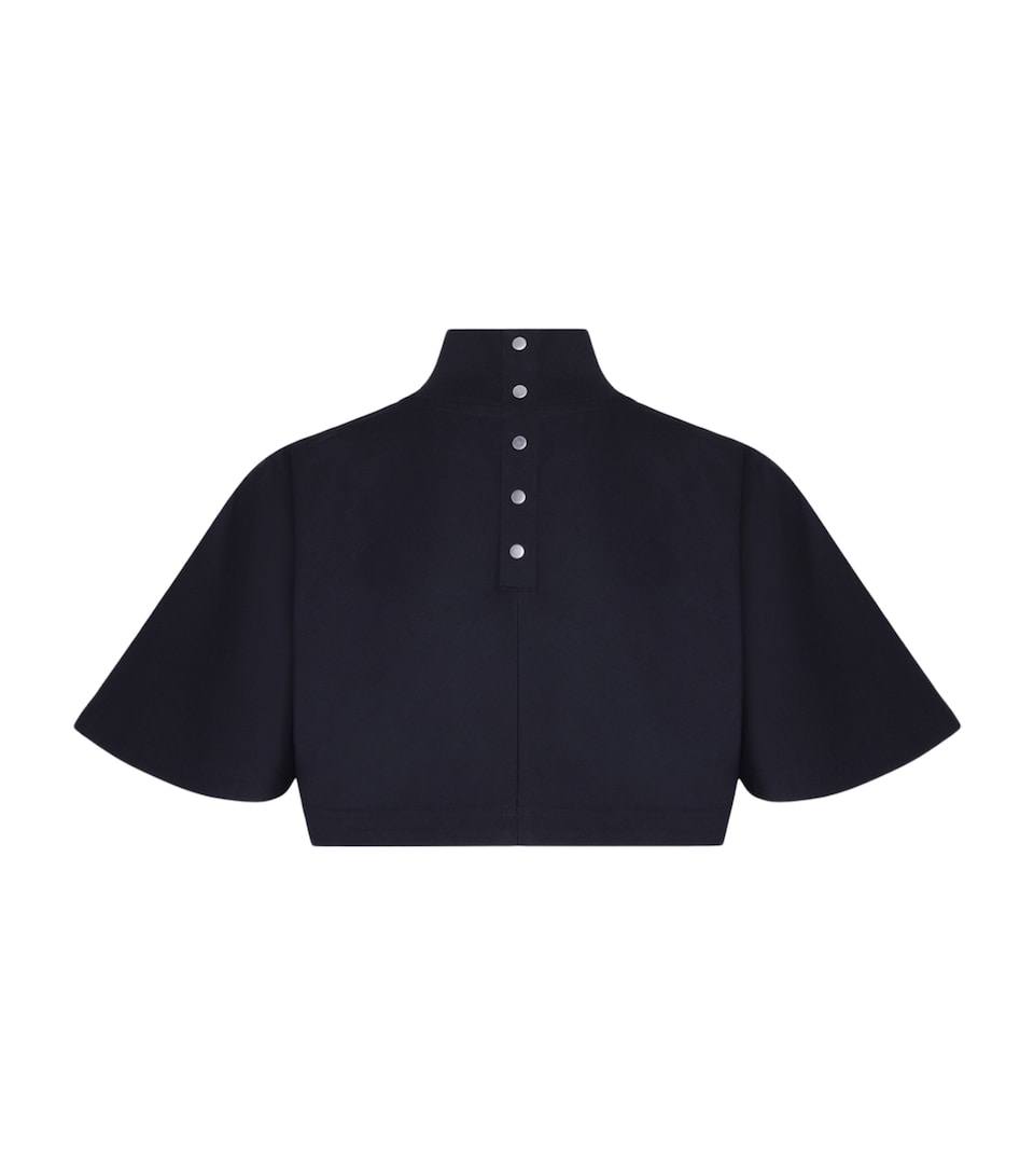 Alaïa Womens Cotton Jersey Crop Top Black