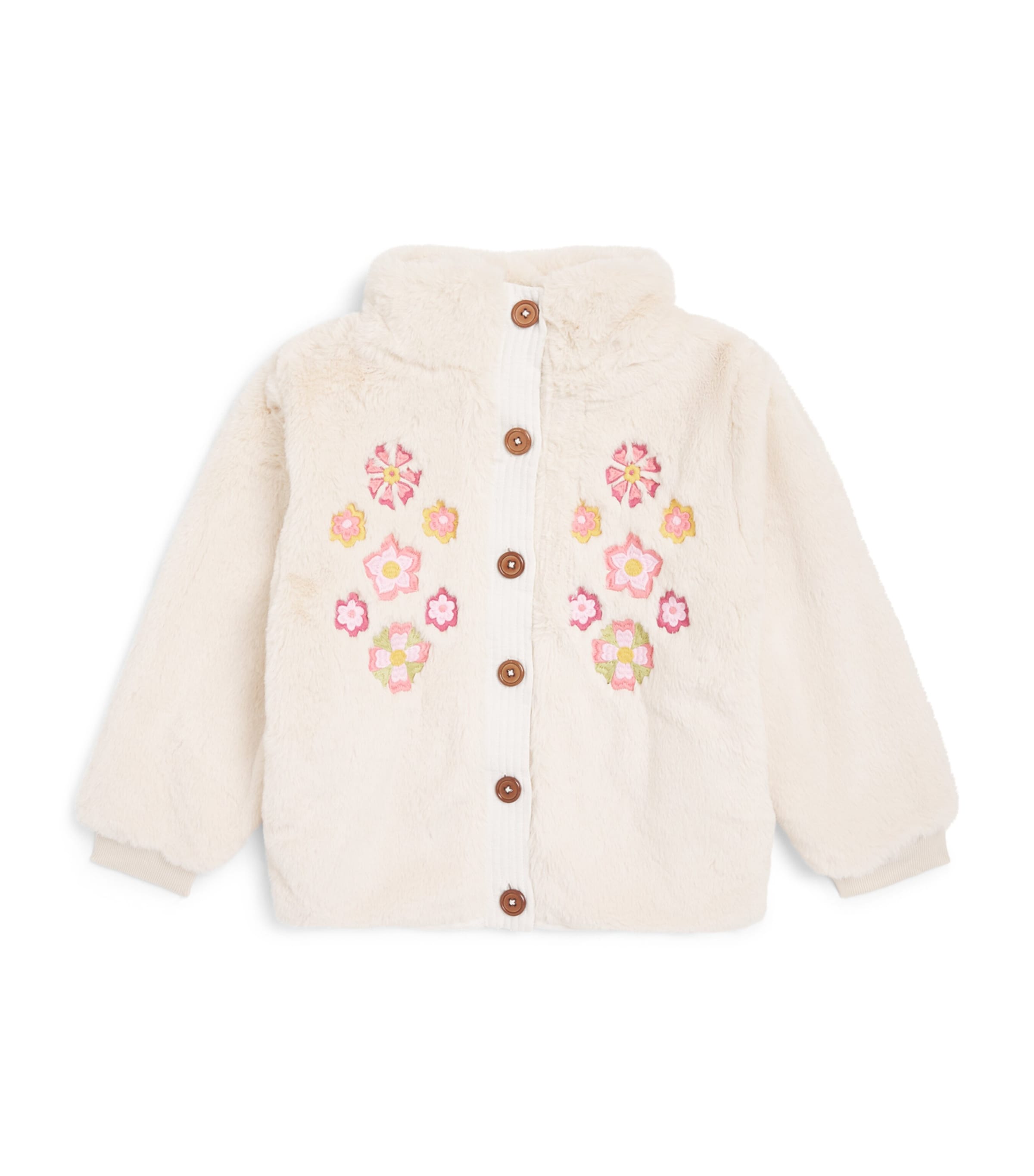 Louise Misha Faux Fur Rosinna Coat (4-12 Years) Cream