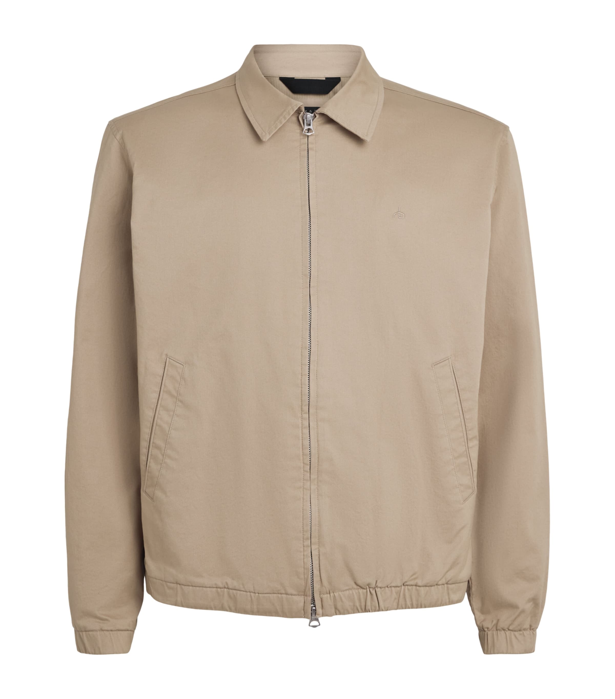 Rag & Bone Mens Stretch-Cotton Harrington Jacket Warm Taupe