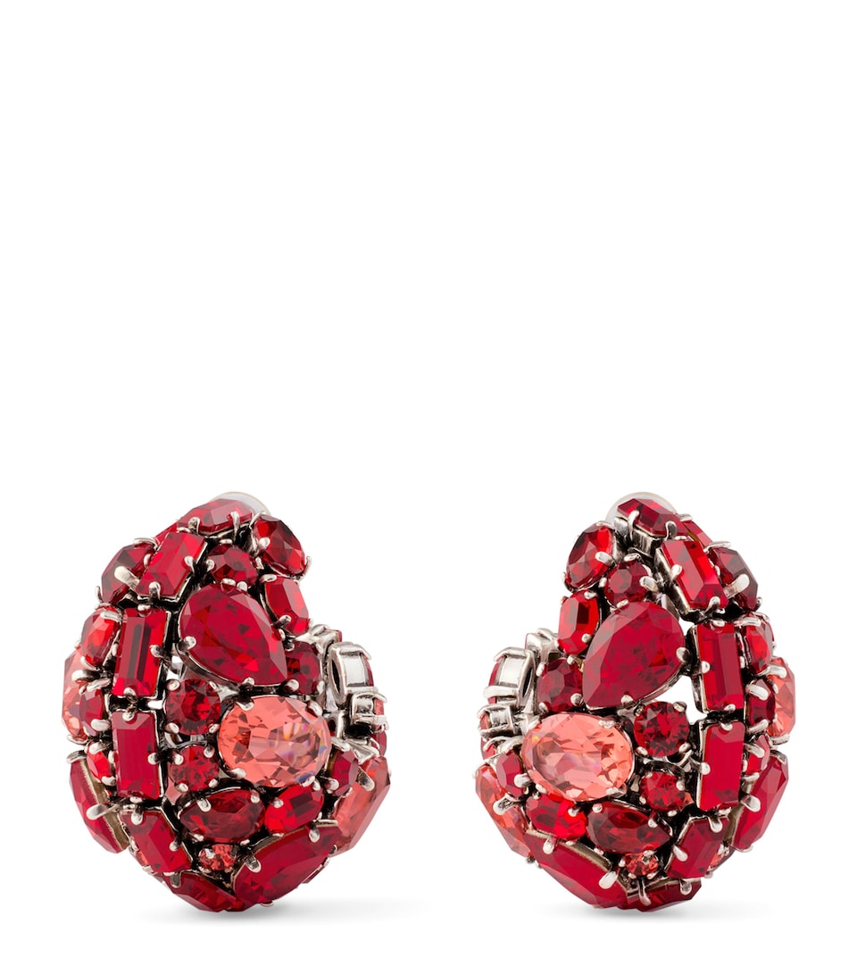 Crystal-Embellished Clip-On Earrings