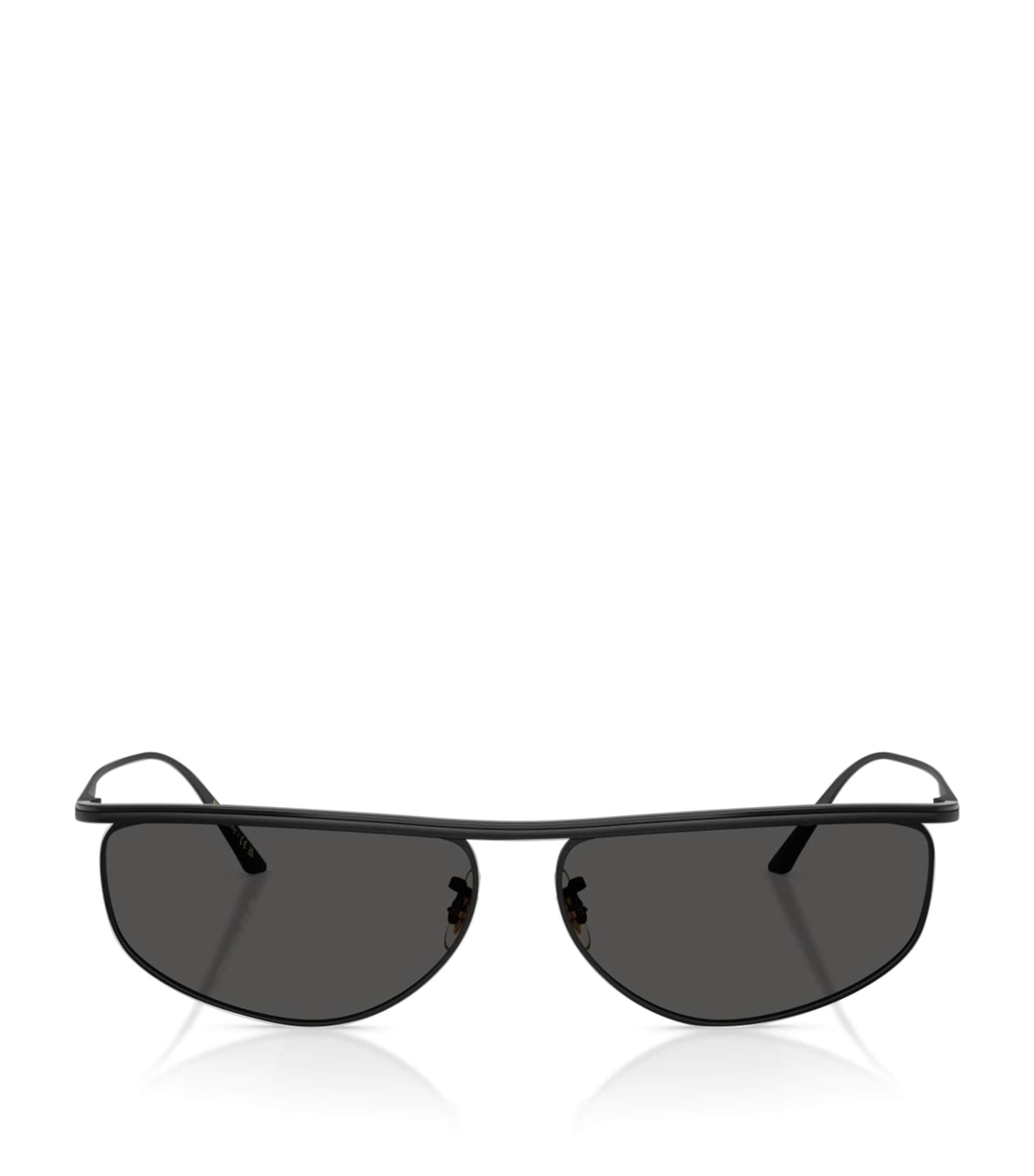 Oliver Peoples Steel 1986C Irregular Oval Sunglasses Black