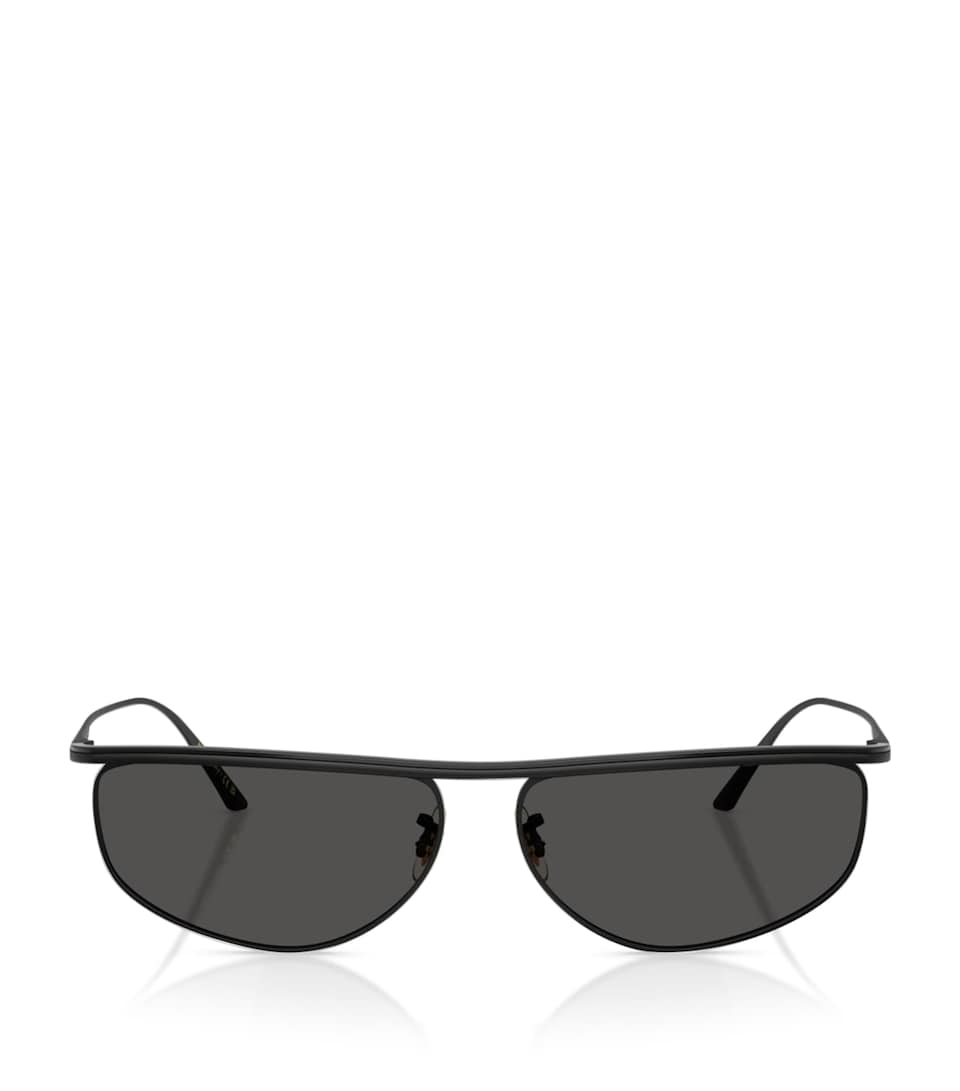 Oliver Peoples Steel 1986C Irregular Oval Sunglasses Black