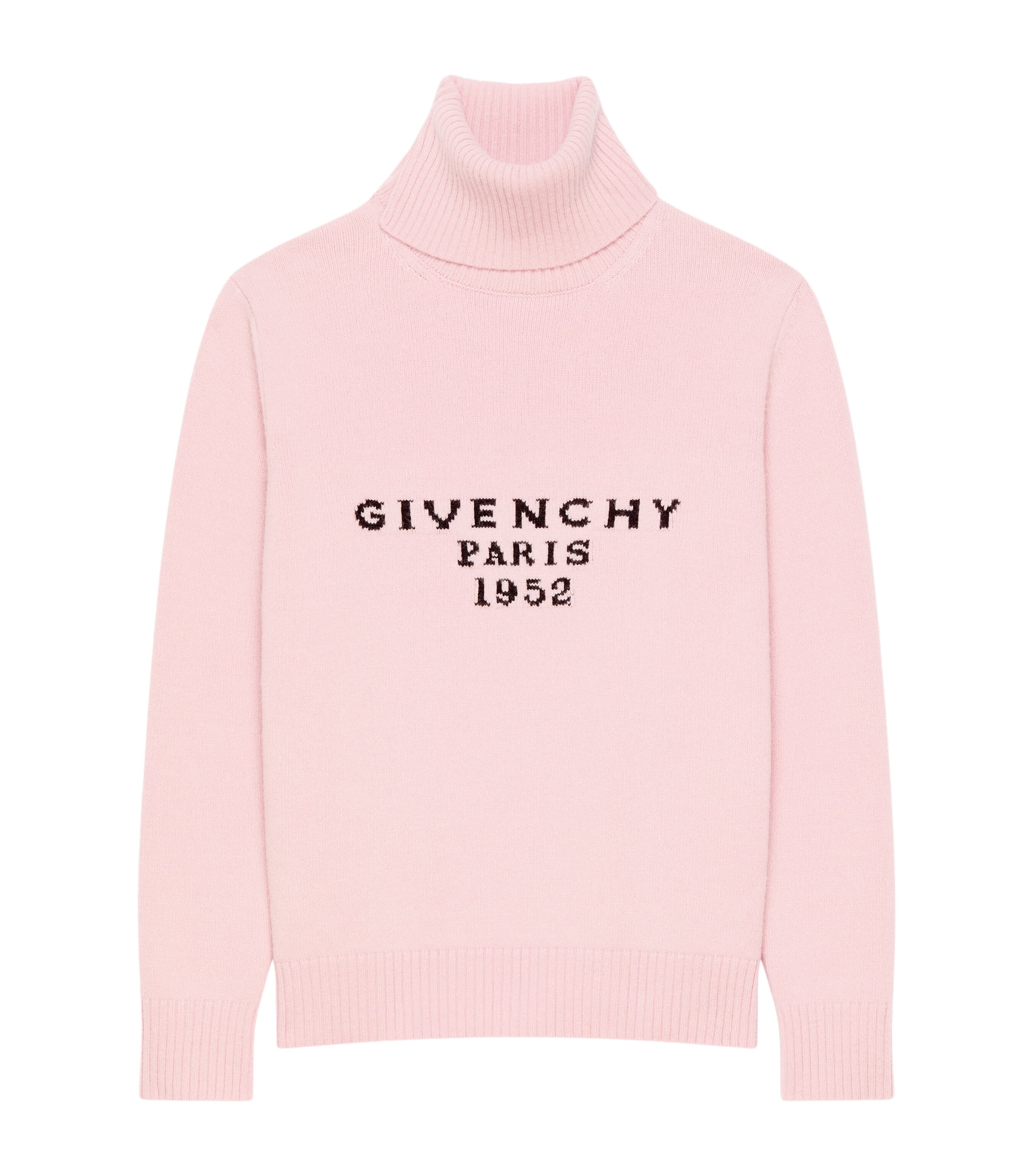 Givenchy Womens Wool-Cashmere Logo Rollneck Sweater Light Pink