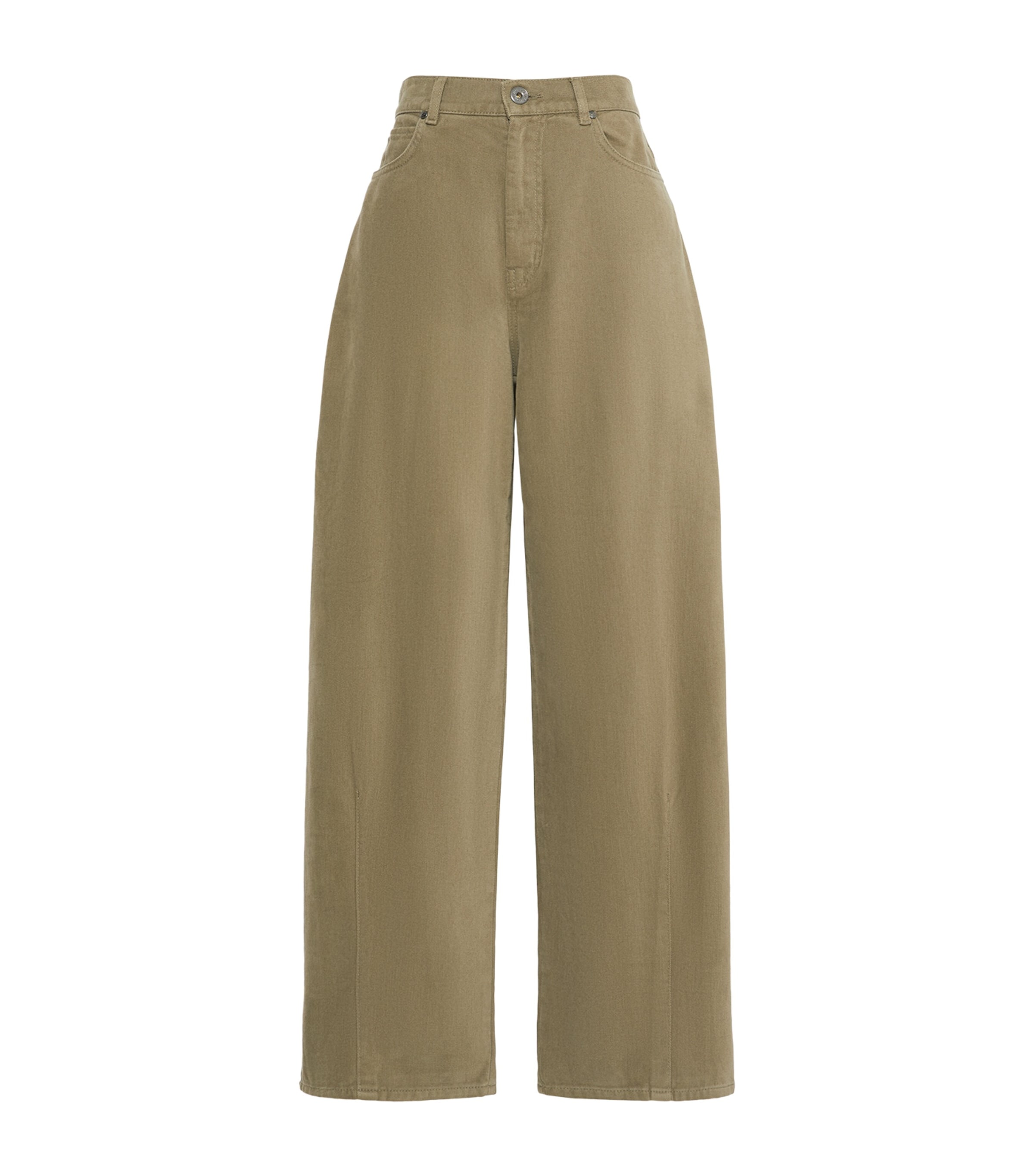 Weekend Max Mara Womens Slouchy Wide-Leg Jeans Kaki