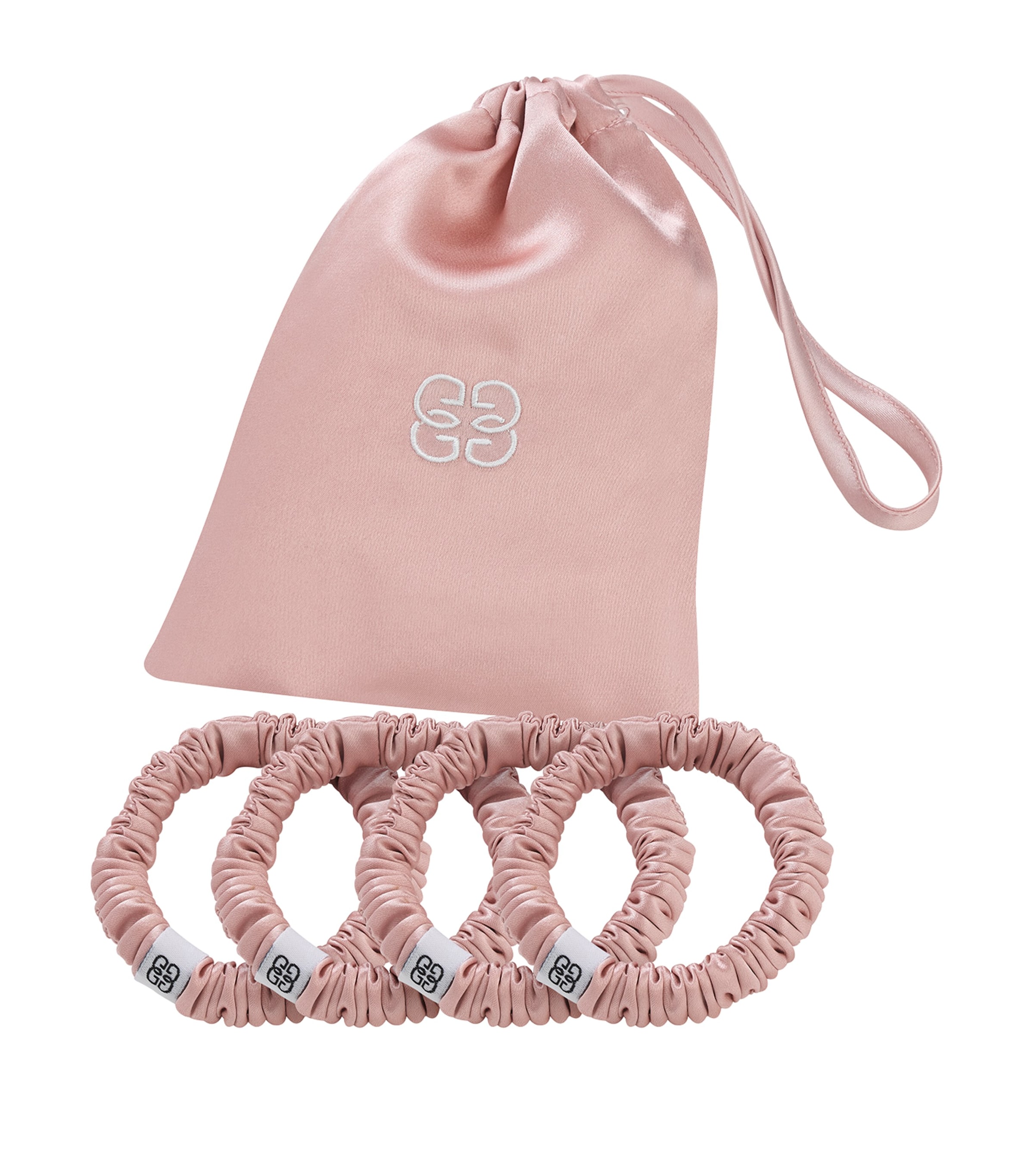 Gingerlily Silk Scrunchies (Set of 4) Rose Dawn