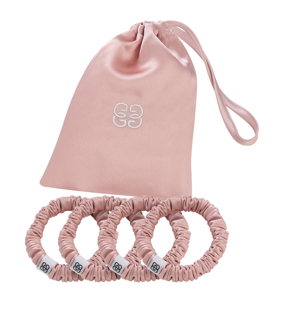 Gingerlily Silk Scrunchies (Set of 4) Rose Dawn