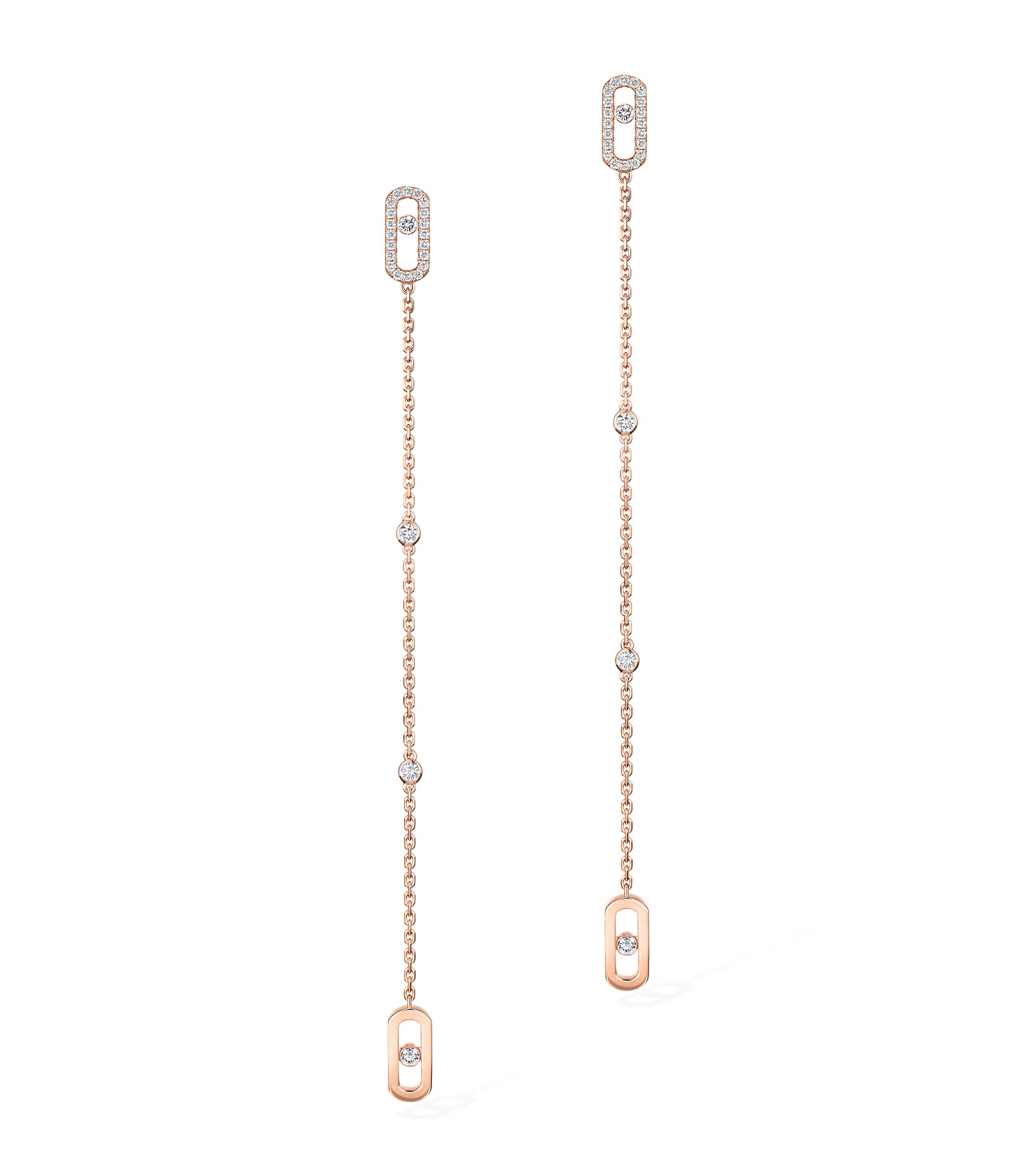 Move Uno Pink Gold and Diamond Drop Earrings (0.33ct)