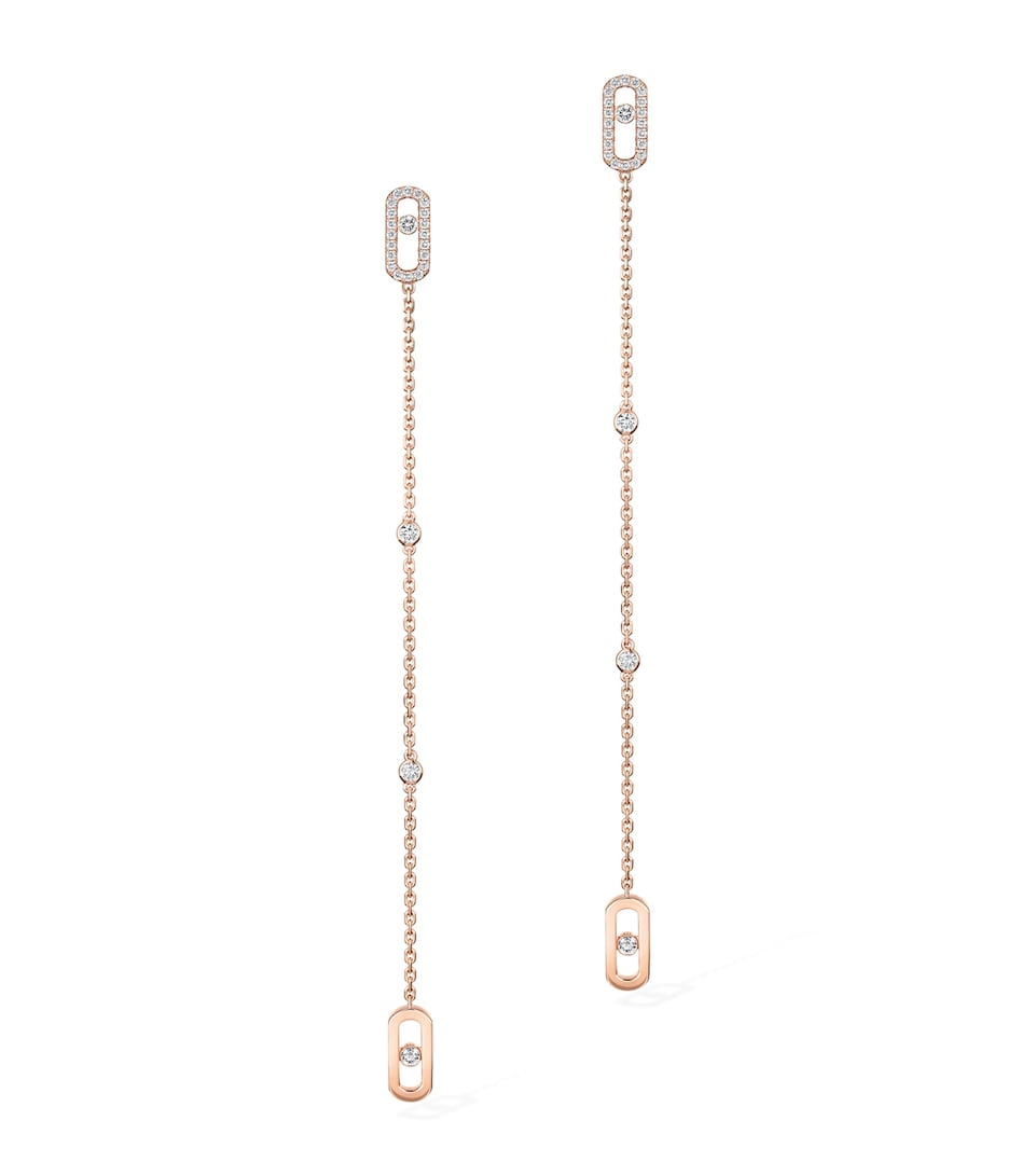 Move Uno Pink Gold and Diamond Drop Earrings (0.33ct)