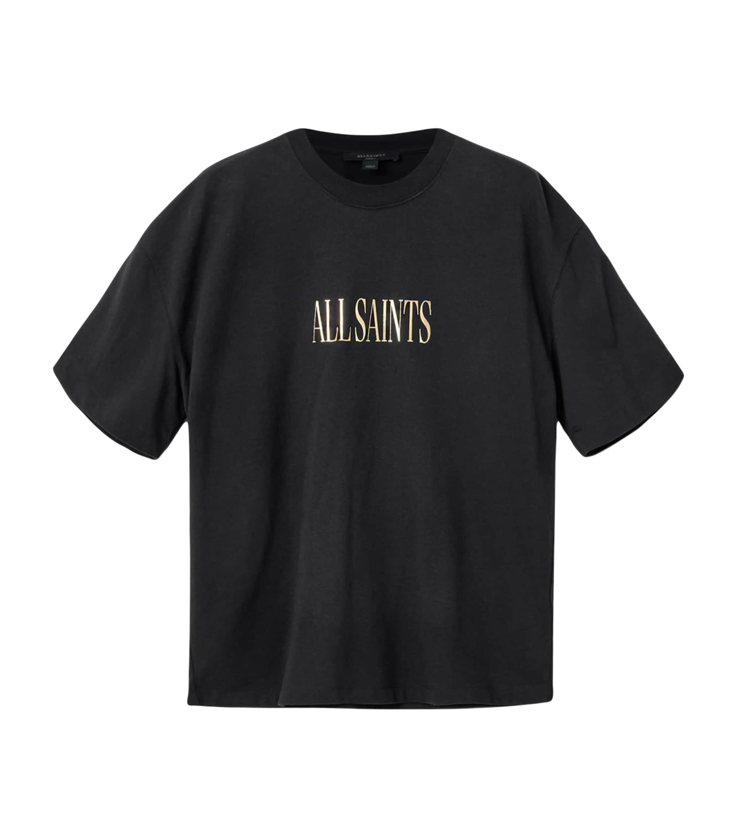 AllSaints Womens Organic Cotton Cora Etta T-Shirt Black