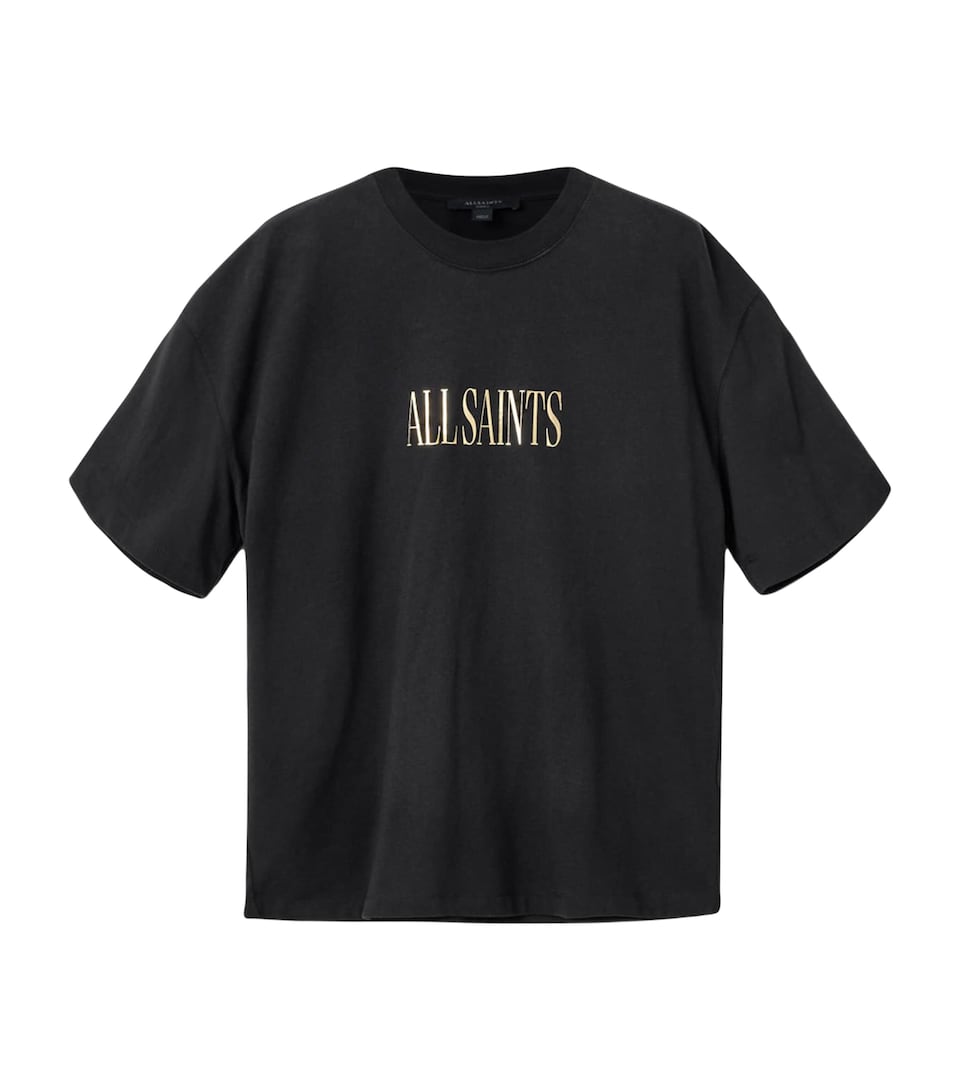 AllSaints Womens Organic Cotton Cora Etta T-Shirt Black