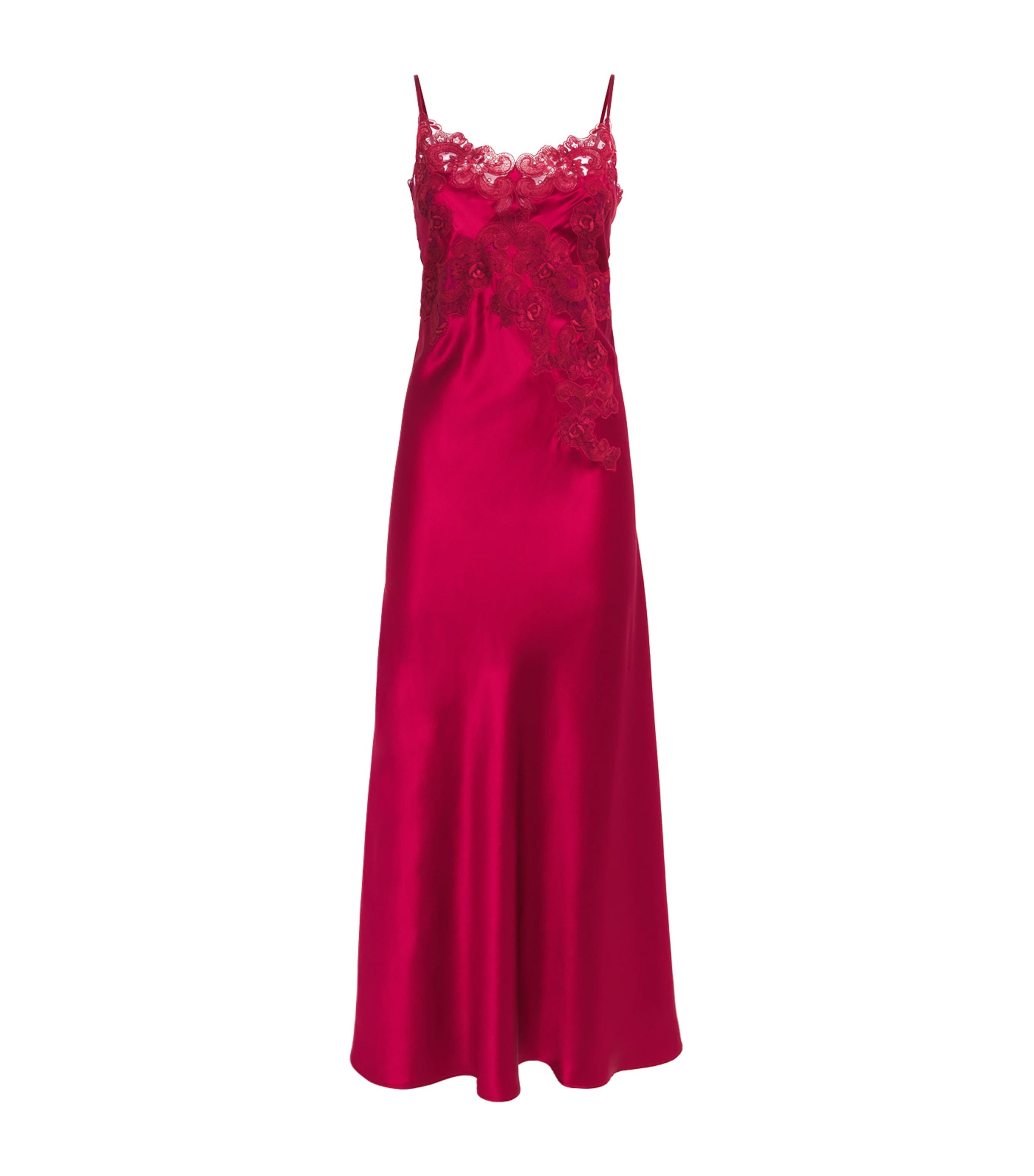 Loretta Caponi Womens Silk Lace Grimilde Nightdress Regio Scarletta