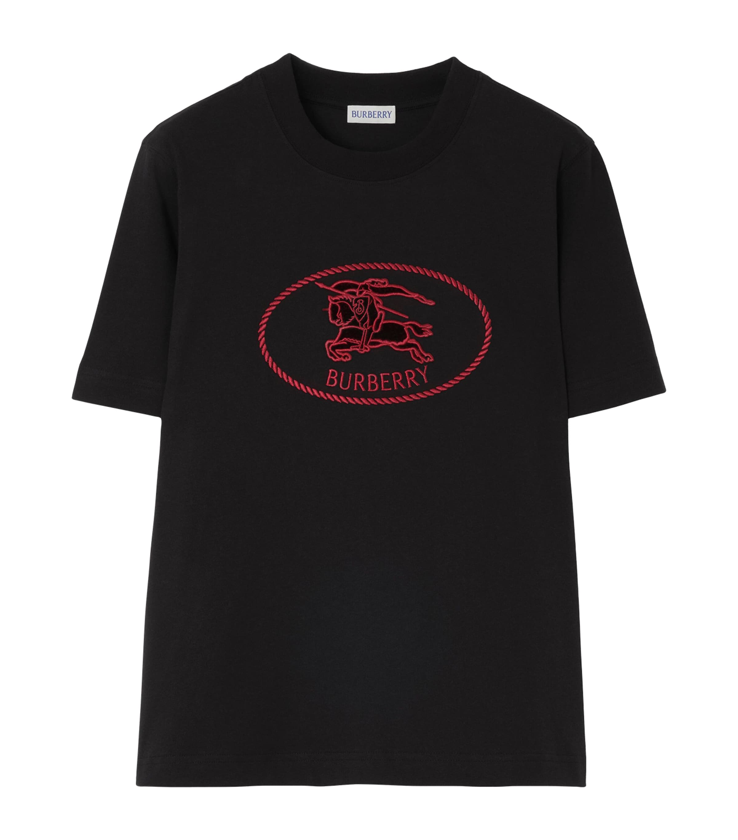Burberry Womens Cotton EKD Stamp T-Shirt Black