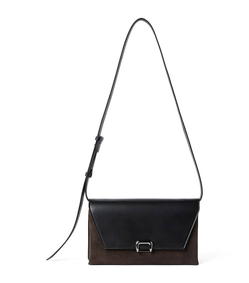Suede and Leather Sartorial Cross-Body Bag