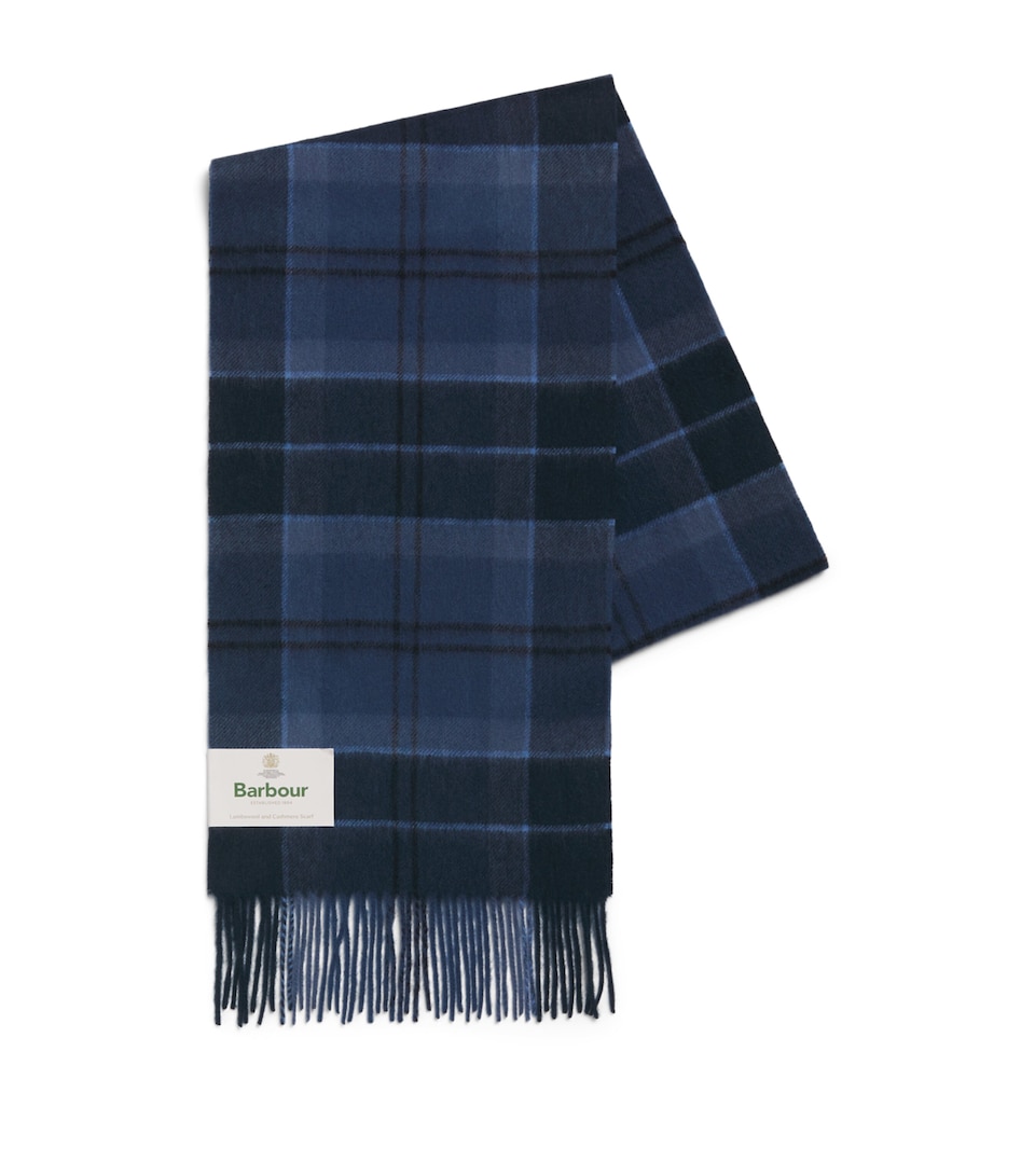 Barbour Wool-Cashmere Mineral Tartan Scarf Midnight Loch