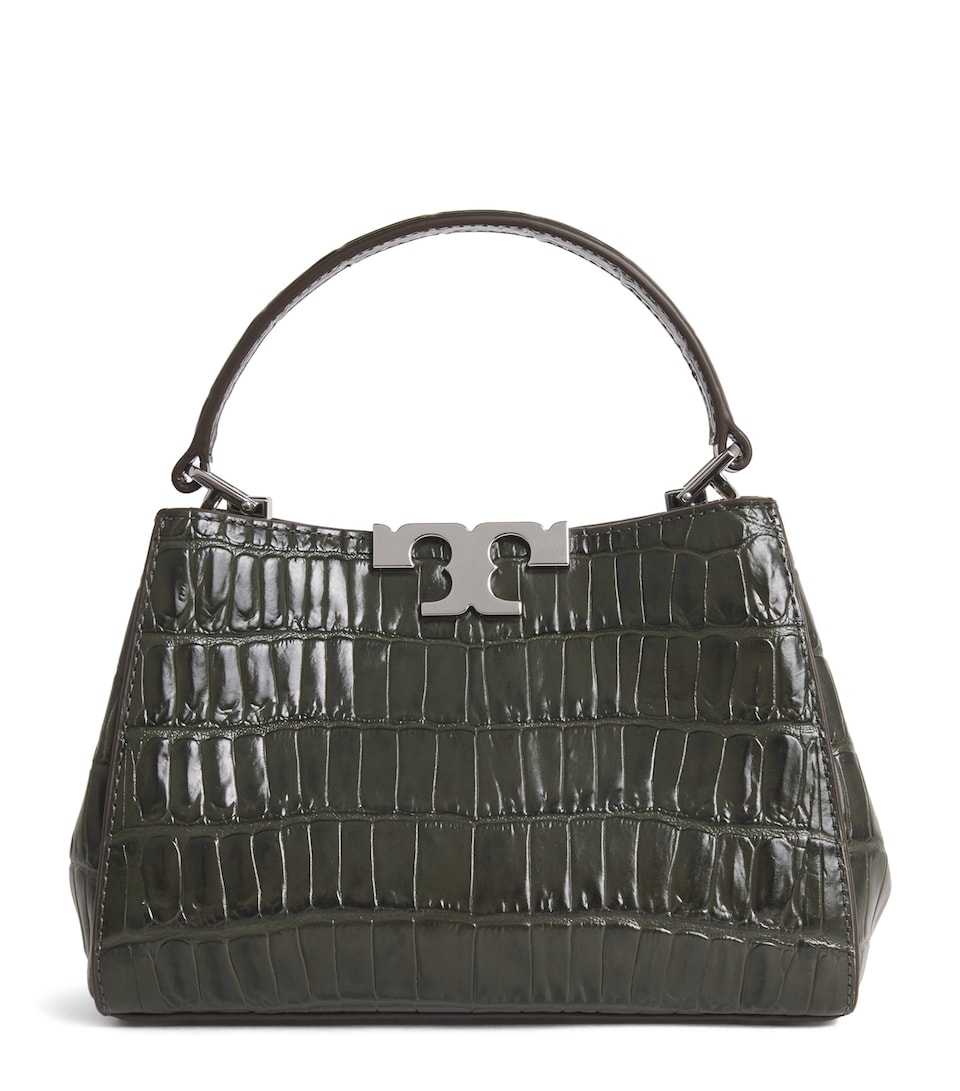 Tory Burch Mini Croc-Embossed Leather Eleanor Cross-Body Bag Artichoke