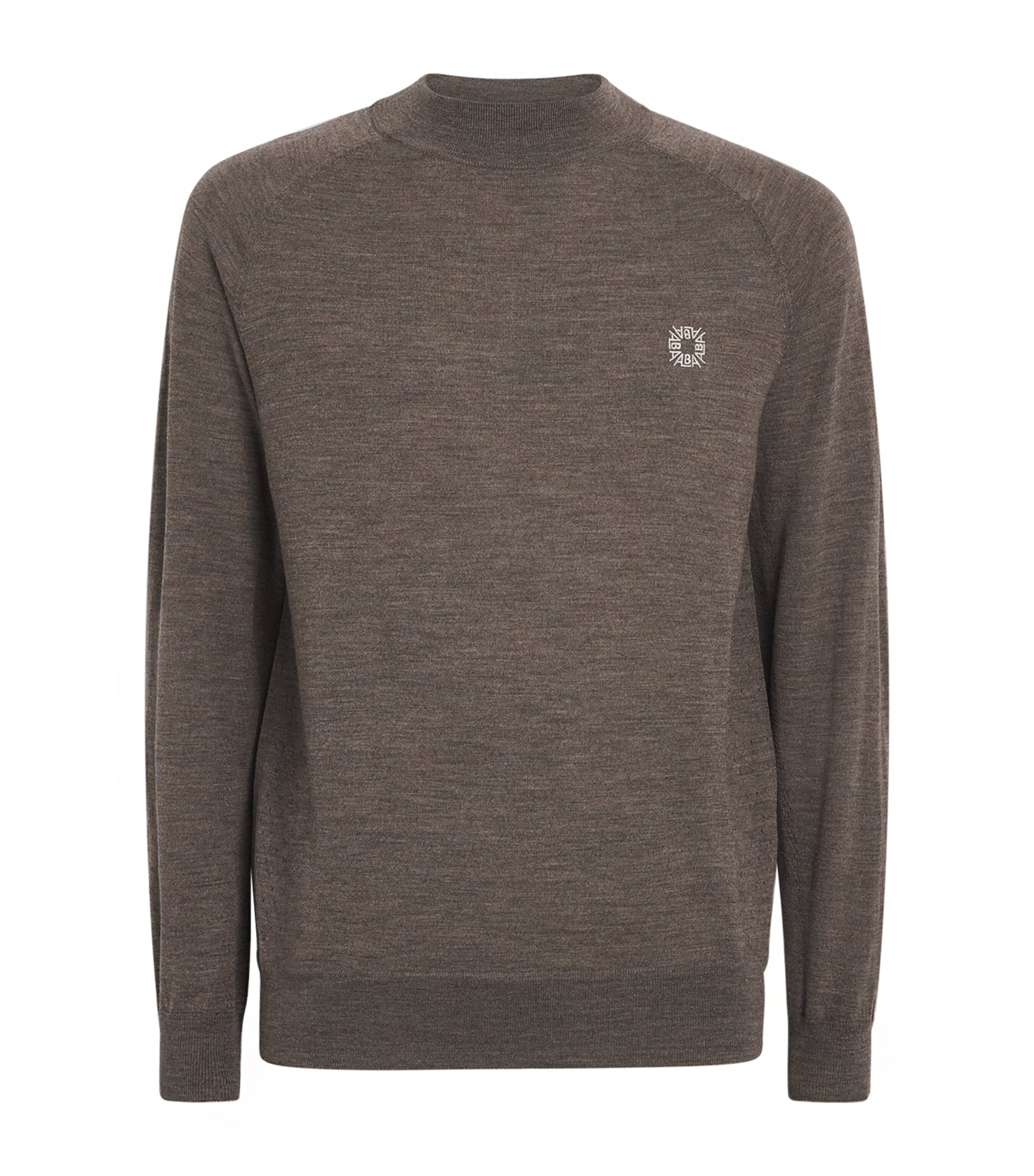Alba Mens Wool Embroidered Sweater Melange Be