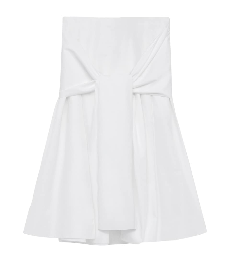 Cotton Draped Midi Skirt