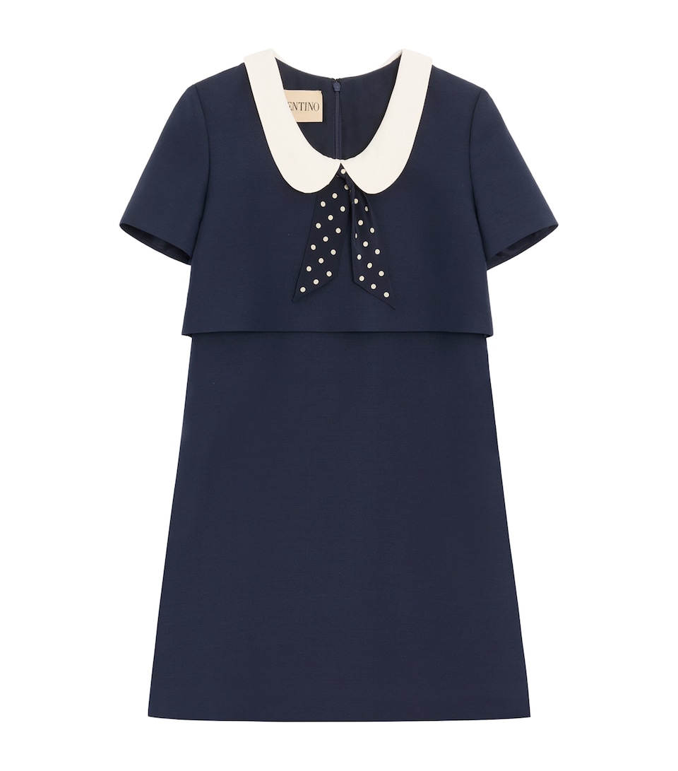 Valentino Womens Wool-Silk Crepe Mini Dress Cyz