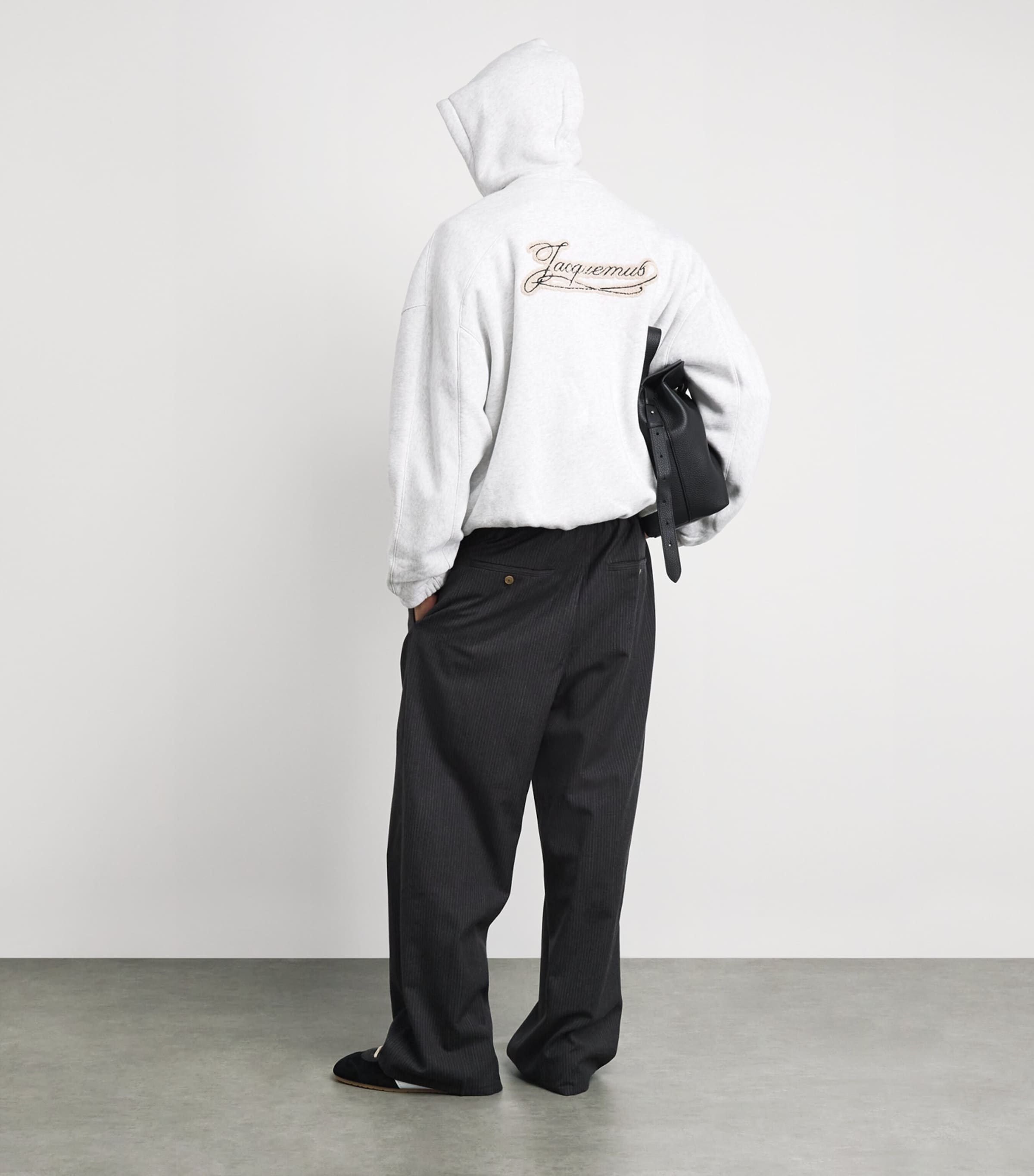Jacquemus Mens Cotton Torneo Hoodie Grey Melange