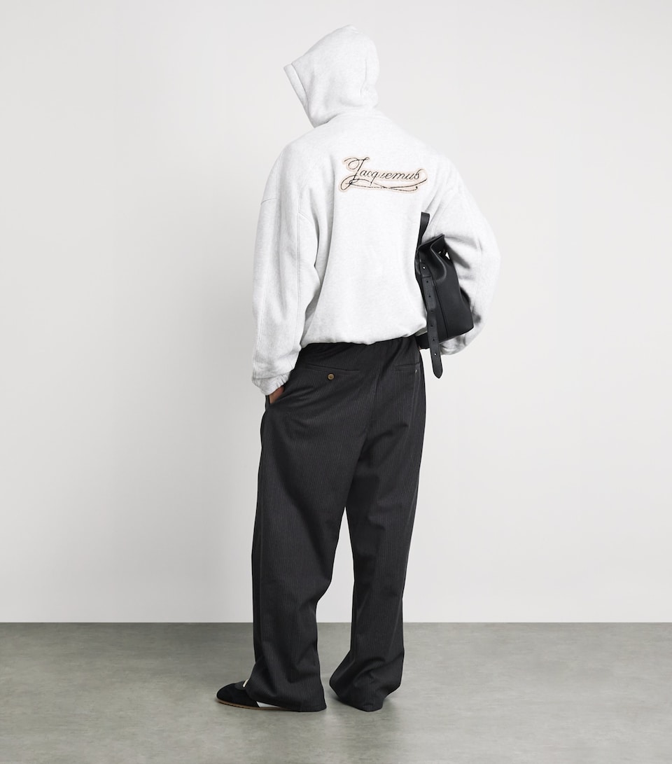 Jacquemus Mens Cotton Torneo Hoodie Grey Melange