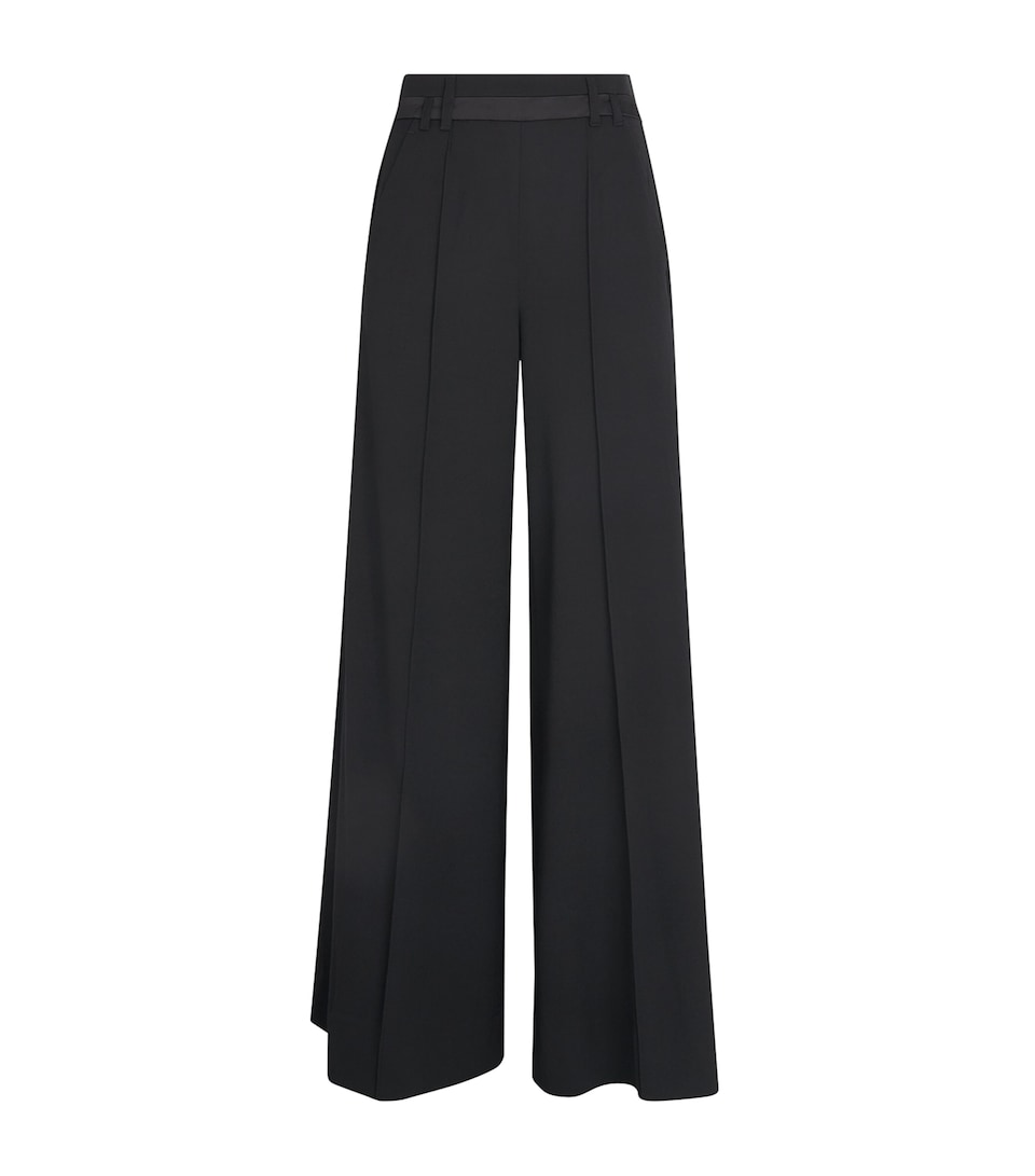 ME+EM Womens Wide-Leg Tux Trouser Black