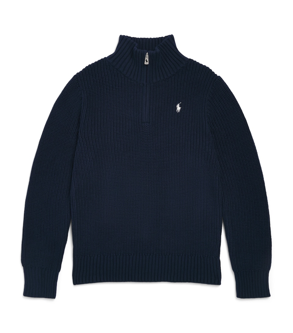 Ralph Lauren Kids Quarter-Zip Polo Pony Sweater (6-14 Years) Refined Navy