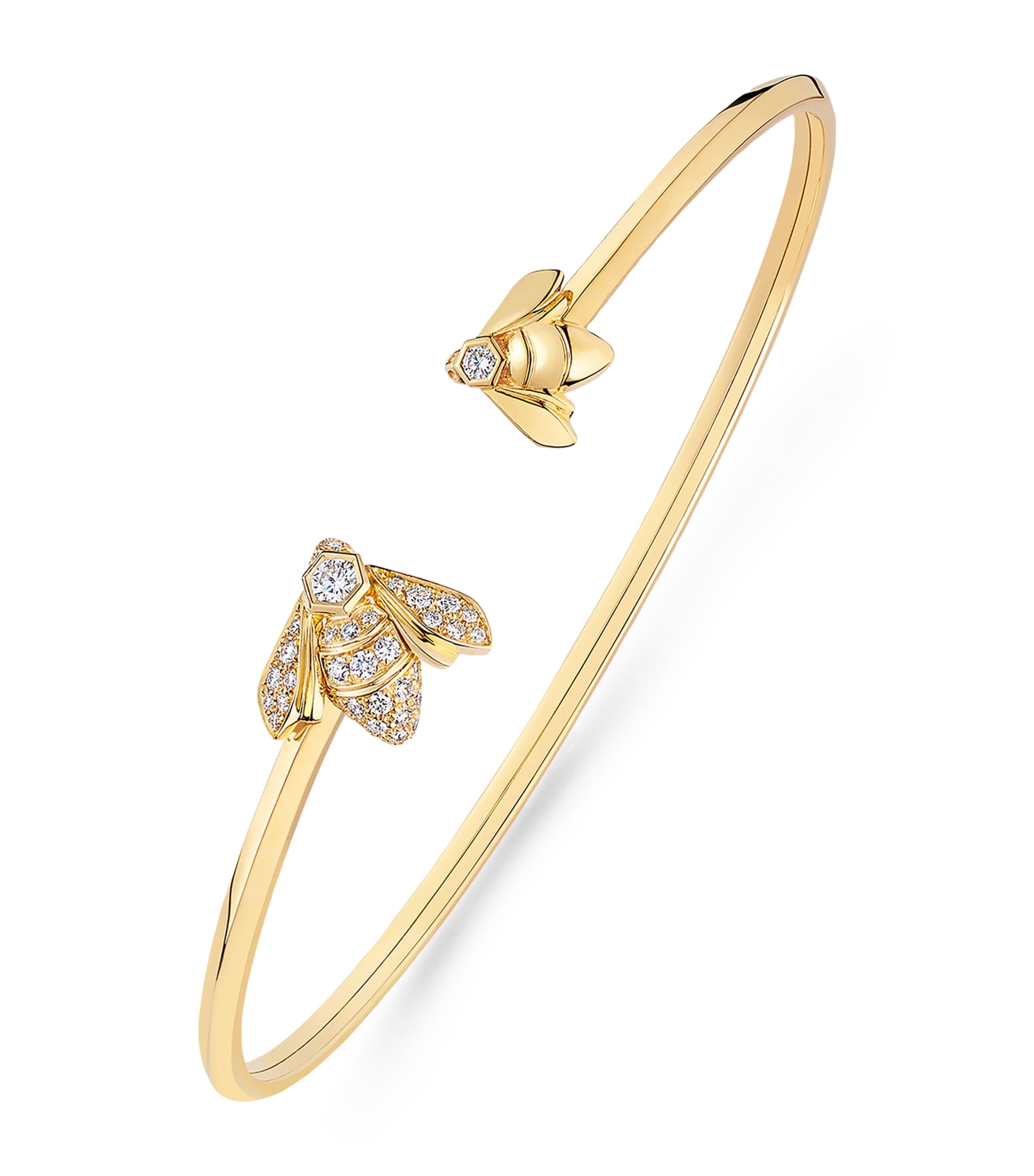 Yellow Gold and Diamond Bee de Chaumet Bangle