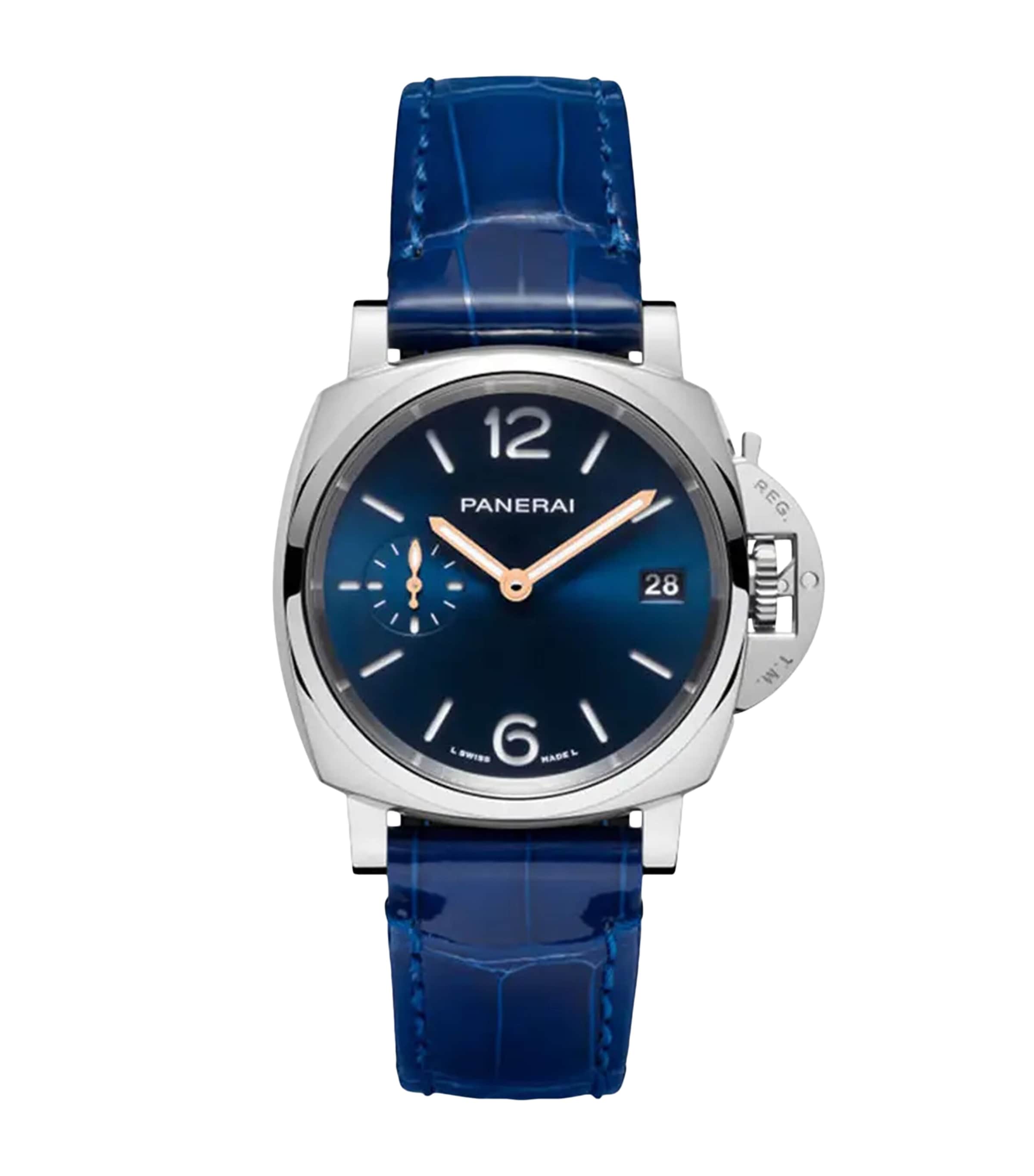 Panerai Stainless Steel Luminor Due Watch 38mm Blue