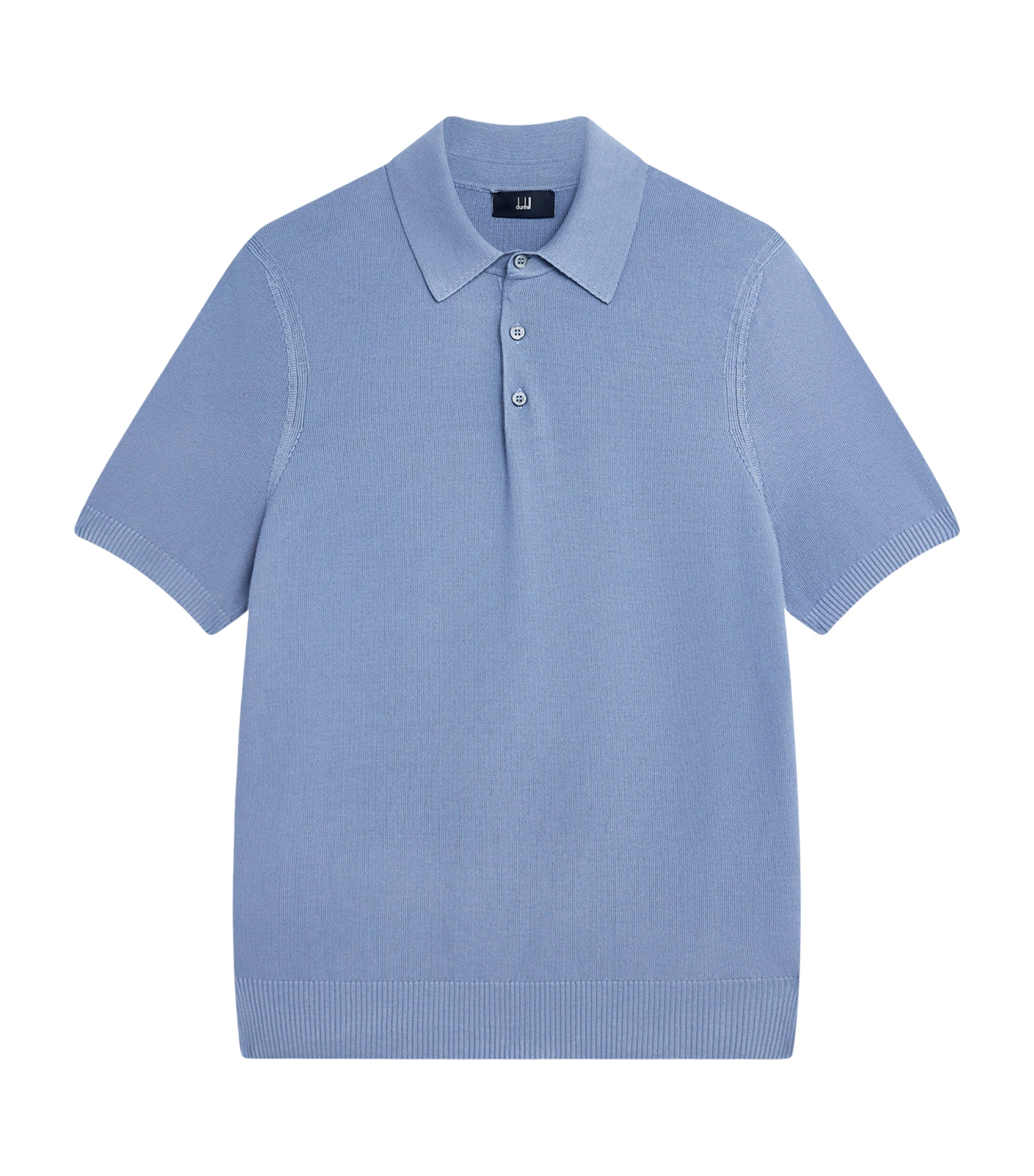Dunhill Mens Cotton Piqué Polo Shirt Blue
