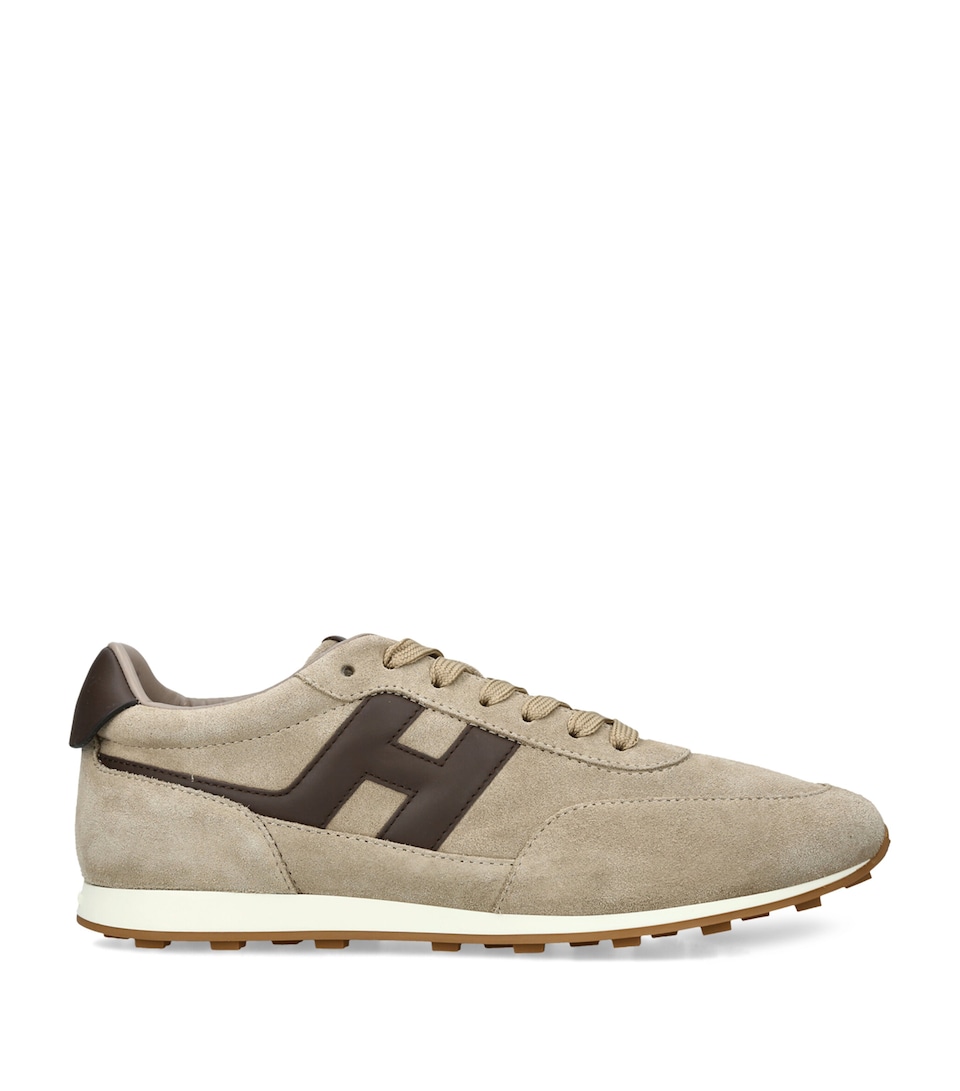 Hogan Suede H669 Allacciato Sneakers Beige Comb