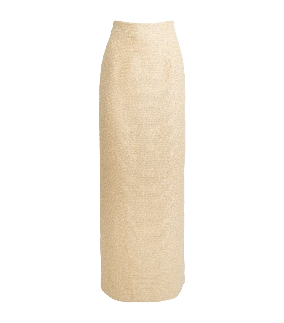 Huishan Zhang Womens Tweed Vania Pencil Skirt Pale Yellow