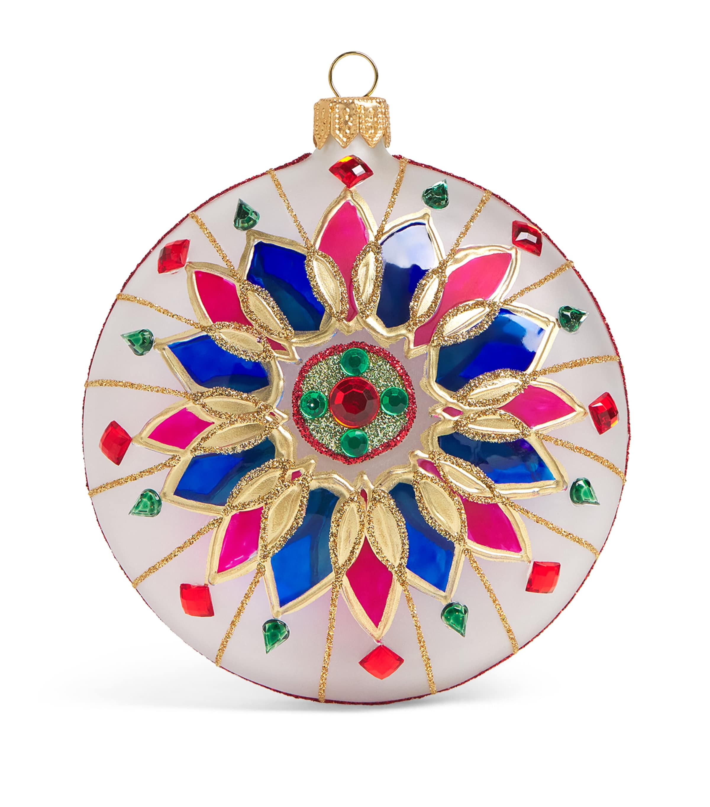 Harrods Glass Compass Bauble White
