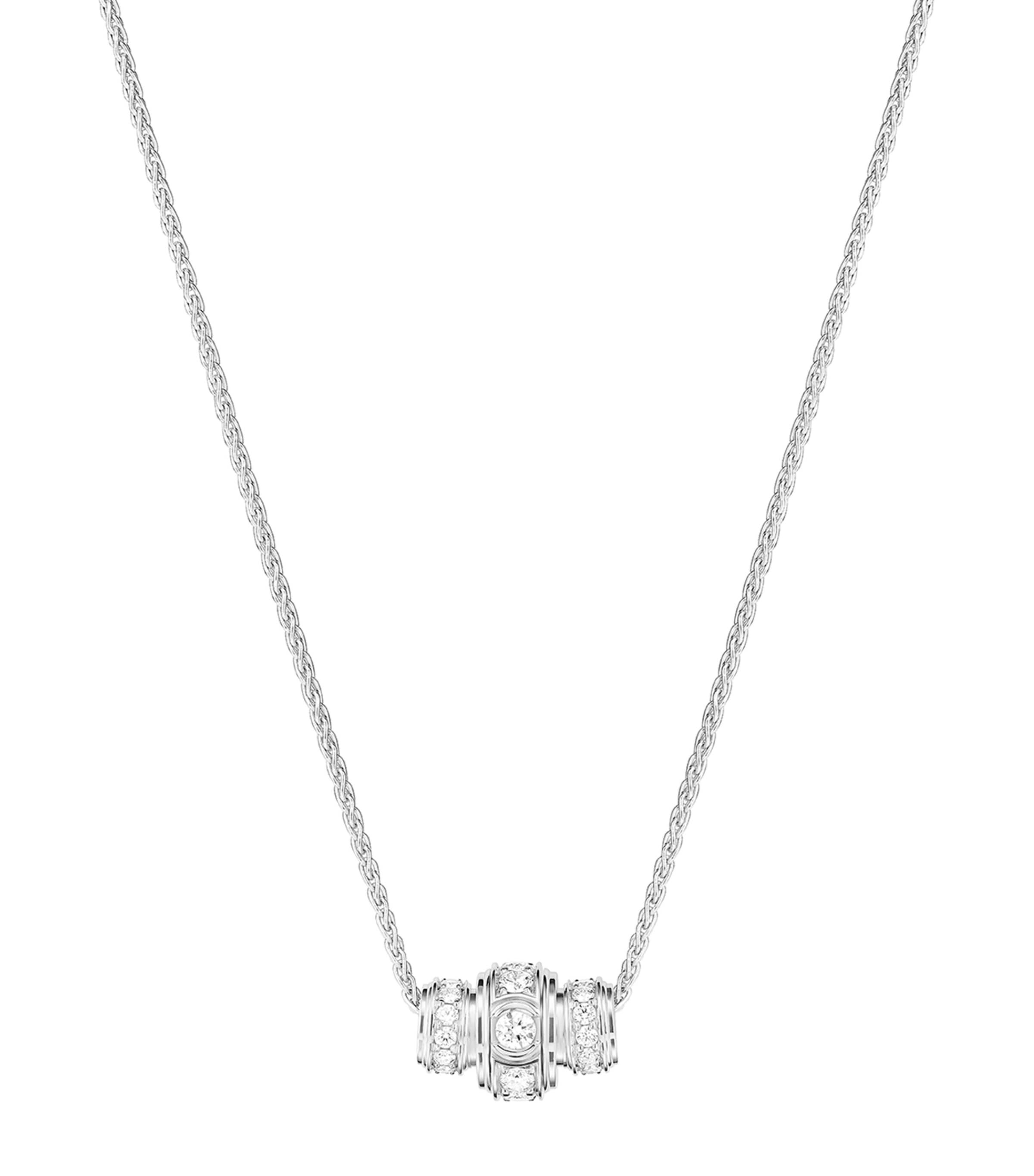 White Gold and Diamond Possession Pendant Necklace