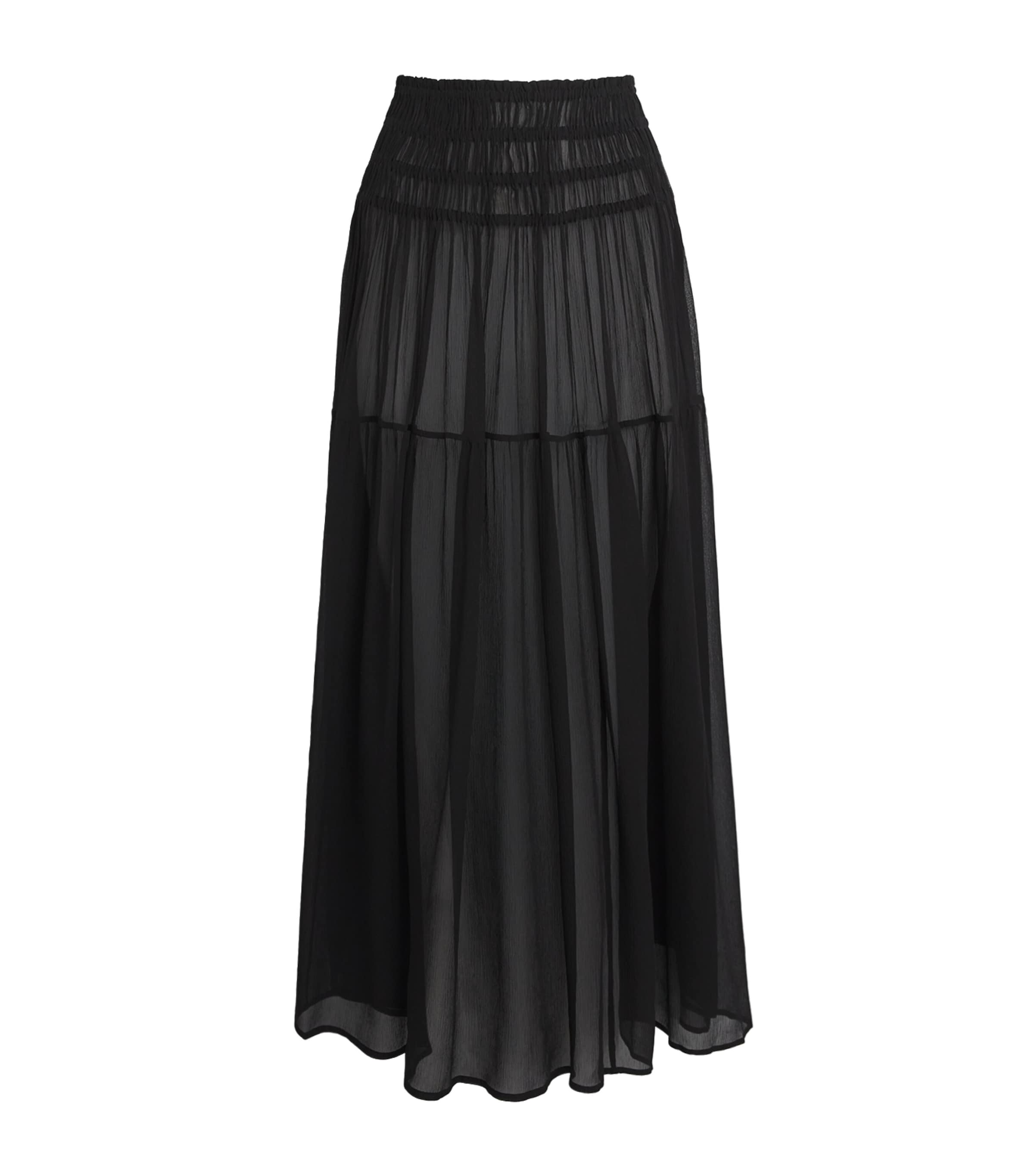 Eres Womens Silk Muslin Irresistible Maxi Skirt Noir