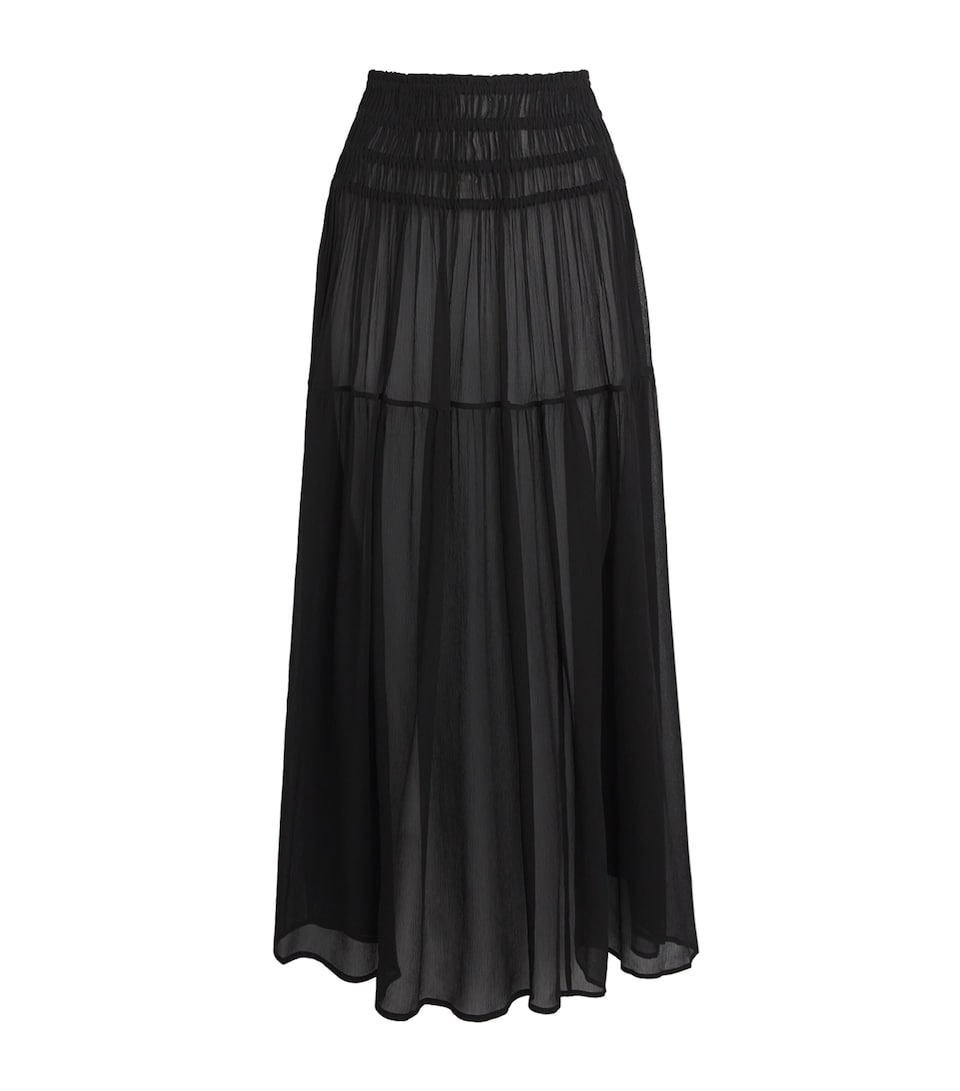 Eres Womens Silk Muslin Irresistible Maxi Skirt Noir