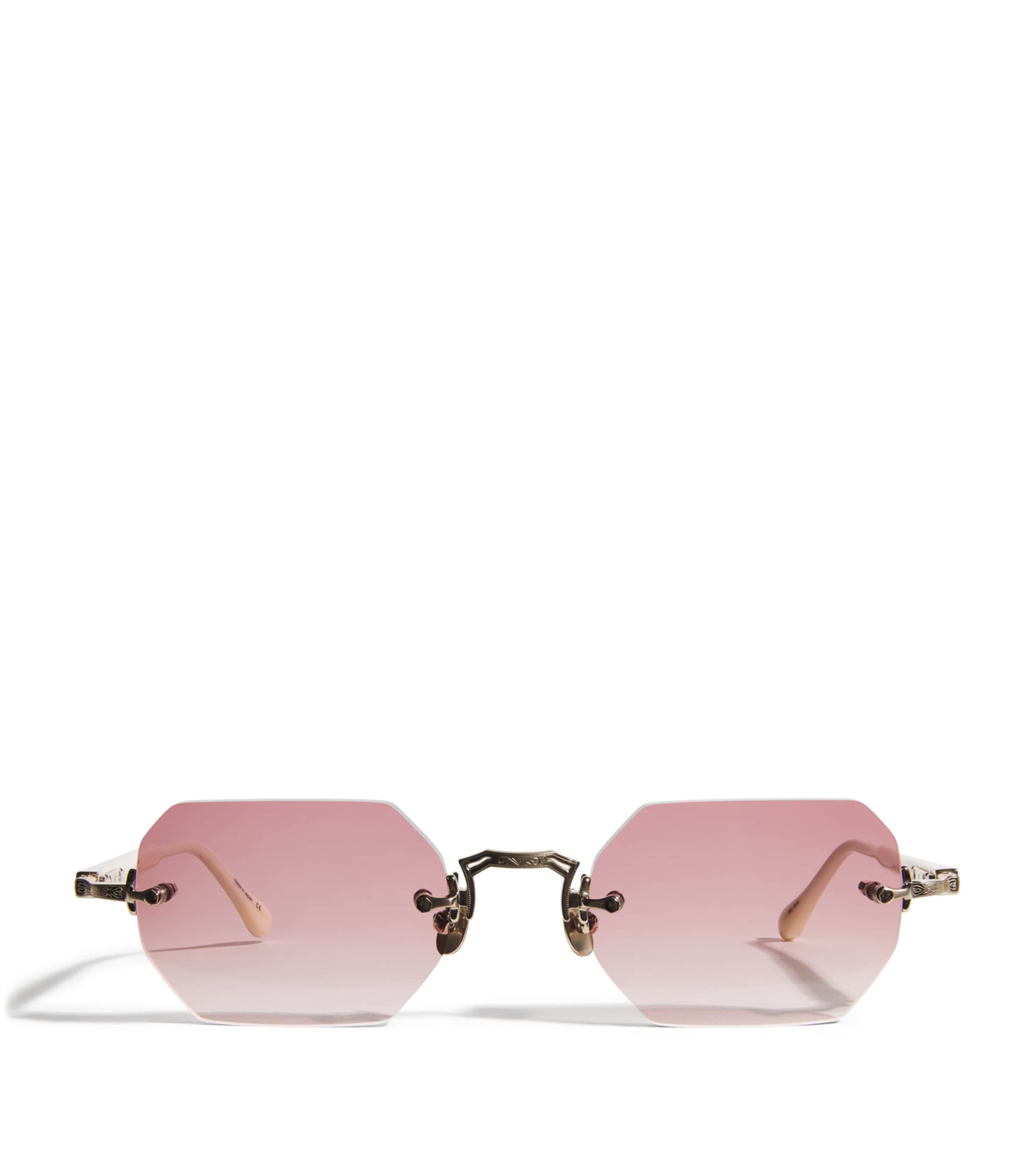 Matsuda M5010 Octagonal Sunglasses Brshd Gld Mlk Wt Ros