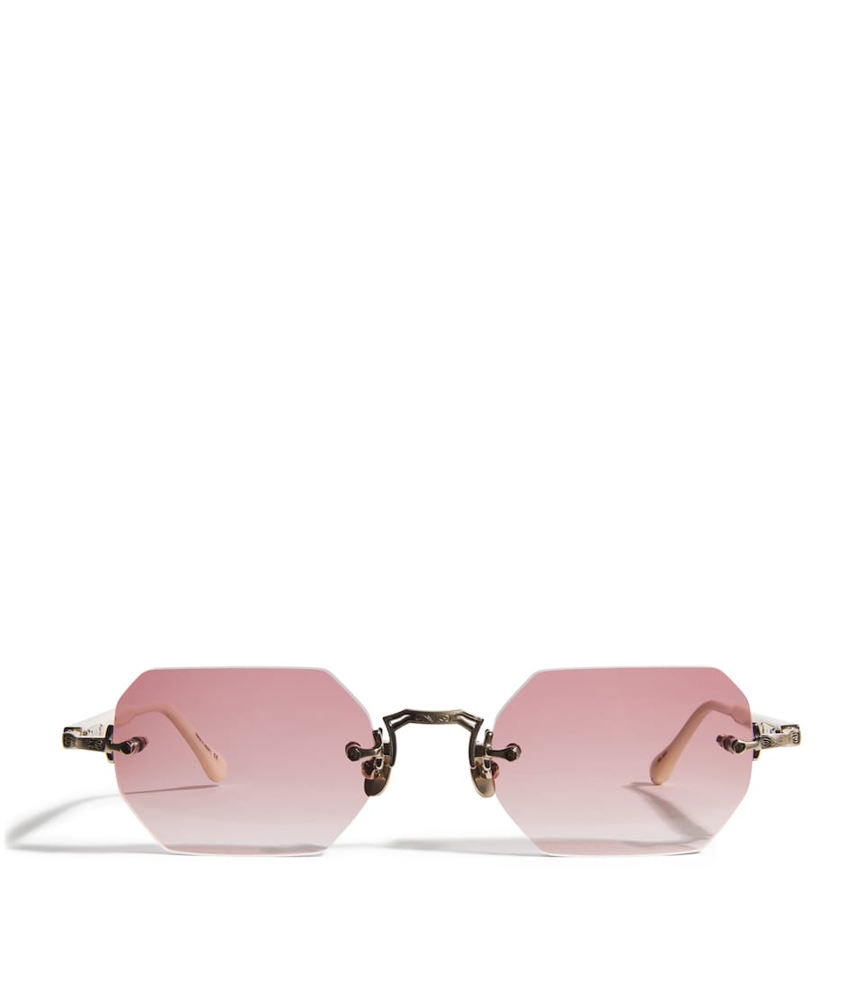 Matsuda M5010 Octagonal Sunglasses Brshd Gld Mlk Wt Ros