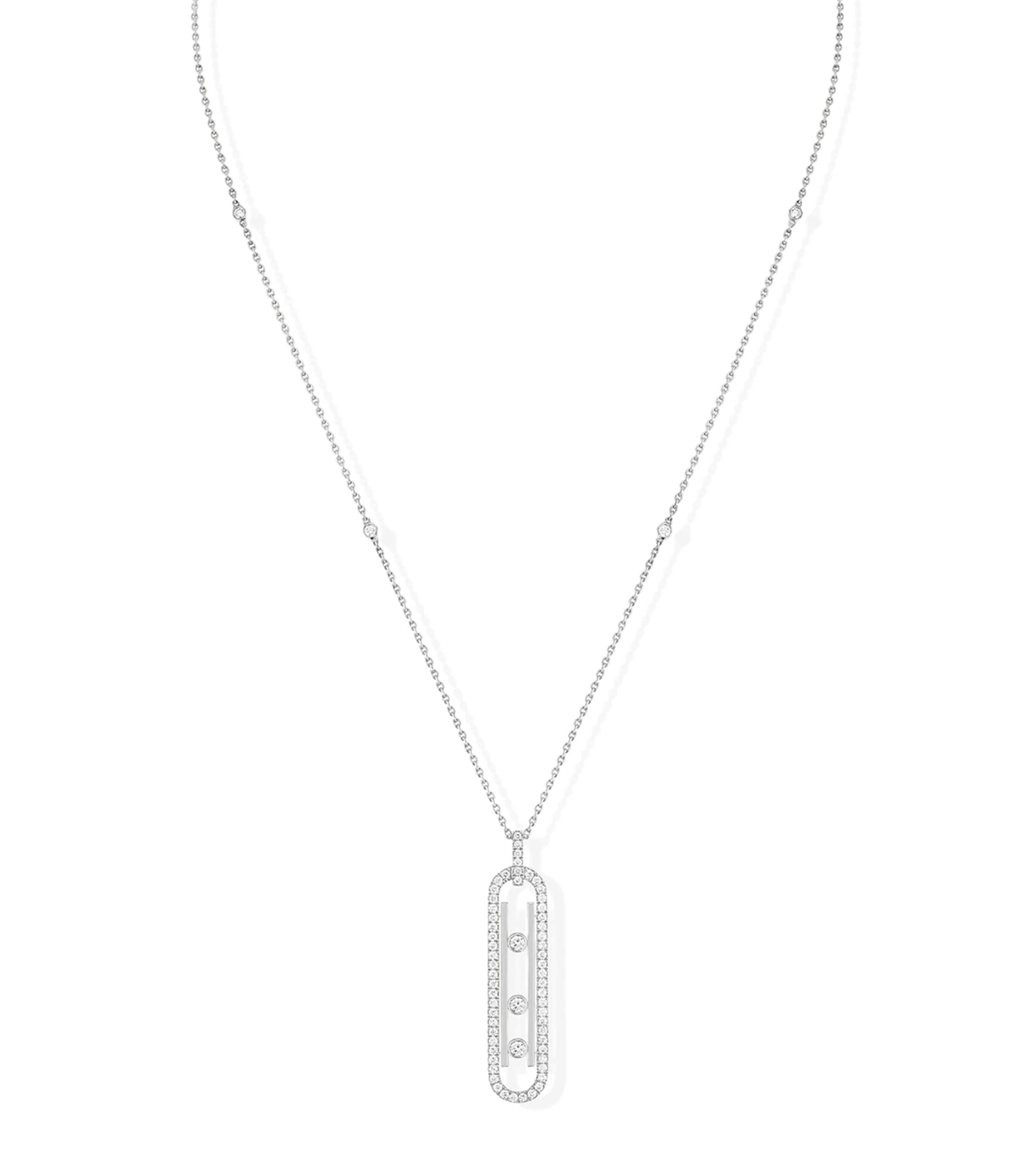 White Gold and Diamond Move 10th Birthday Necklace